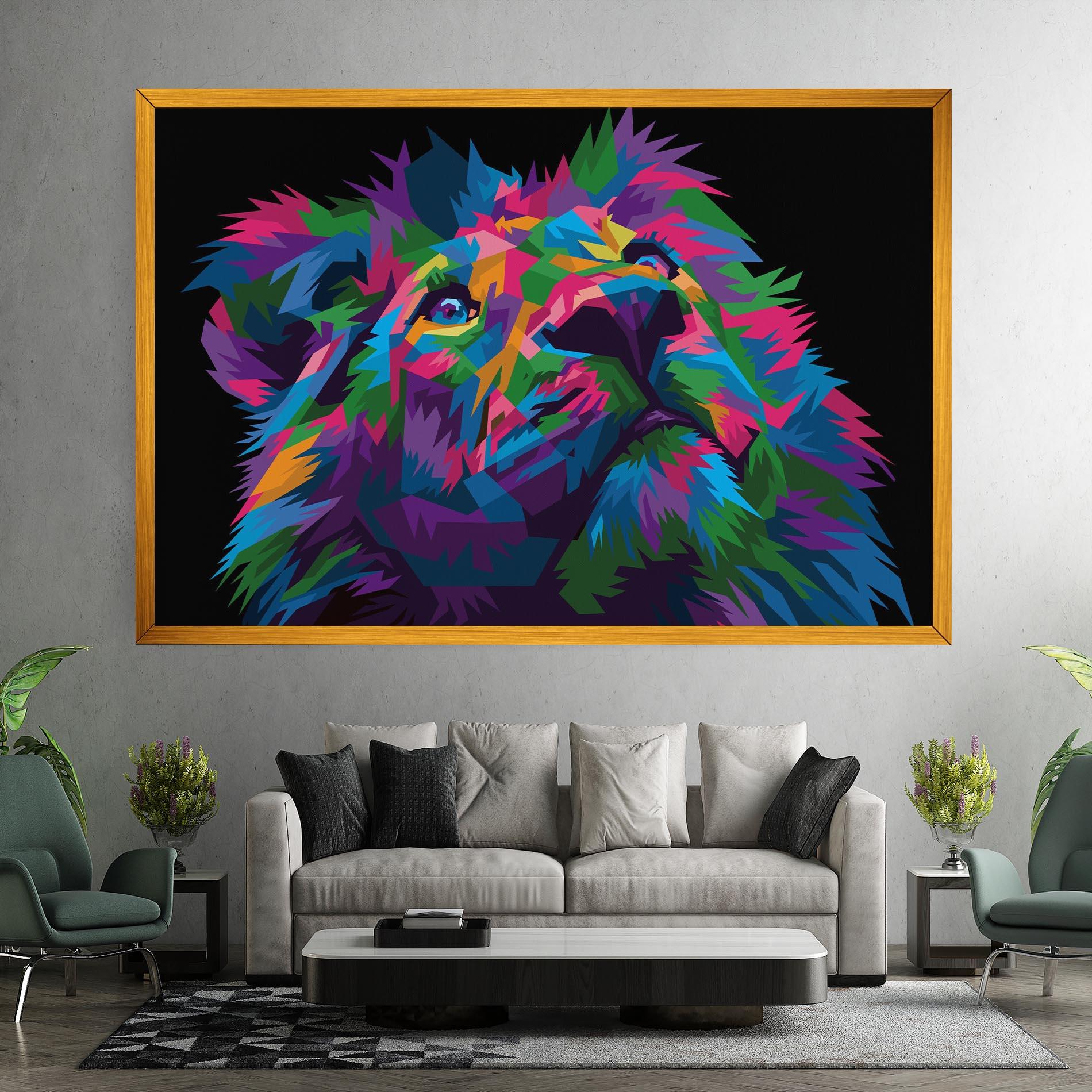 Obraz na Płótnie Cute Color Lion mockup 7
