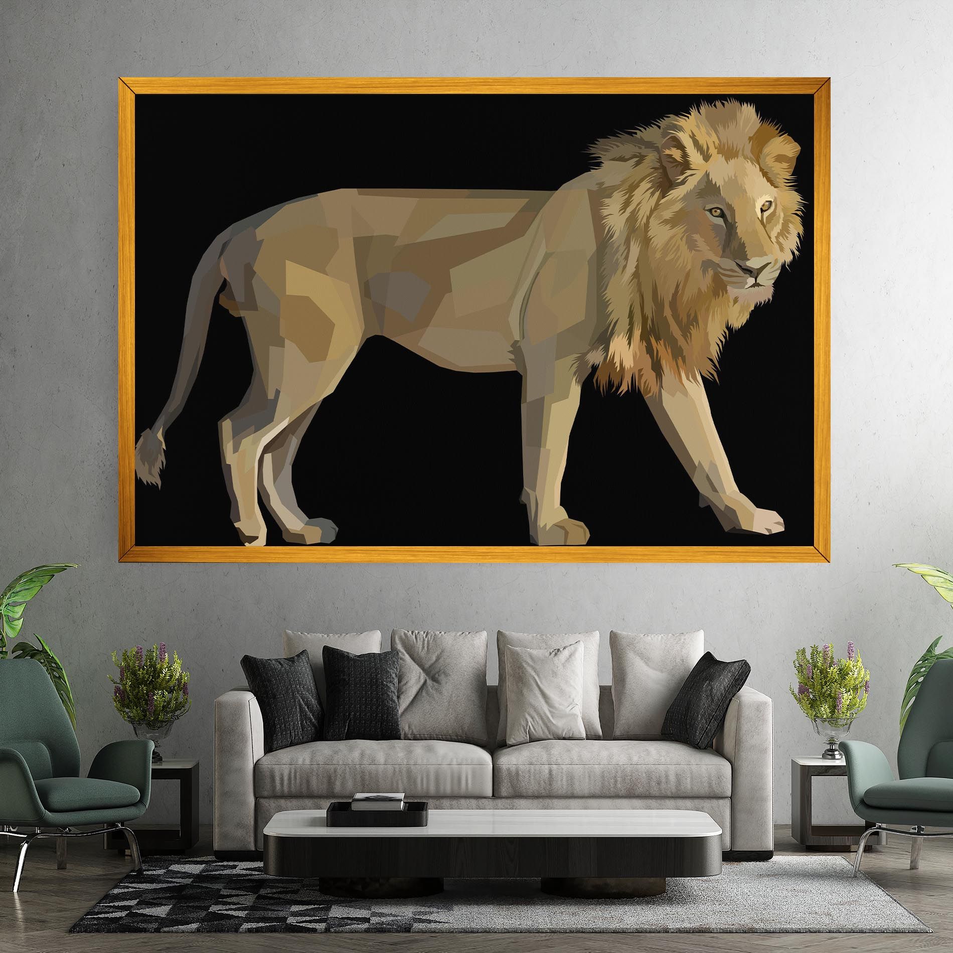 Lion Art On Black mockup 7