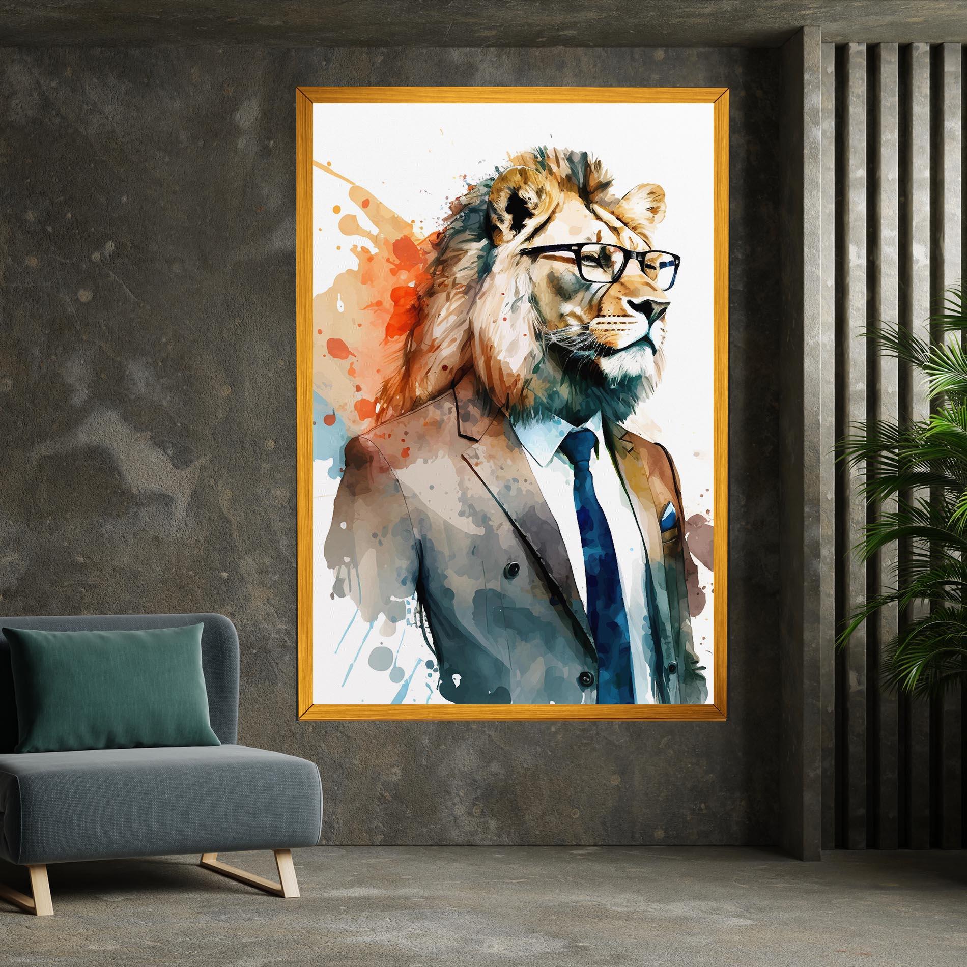 Obraz na Płótnie Brown Suit Lion mockup 7