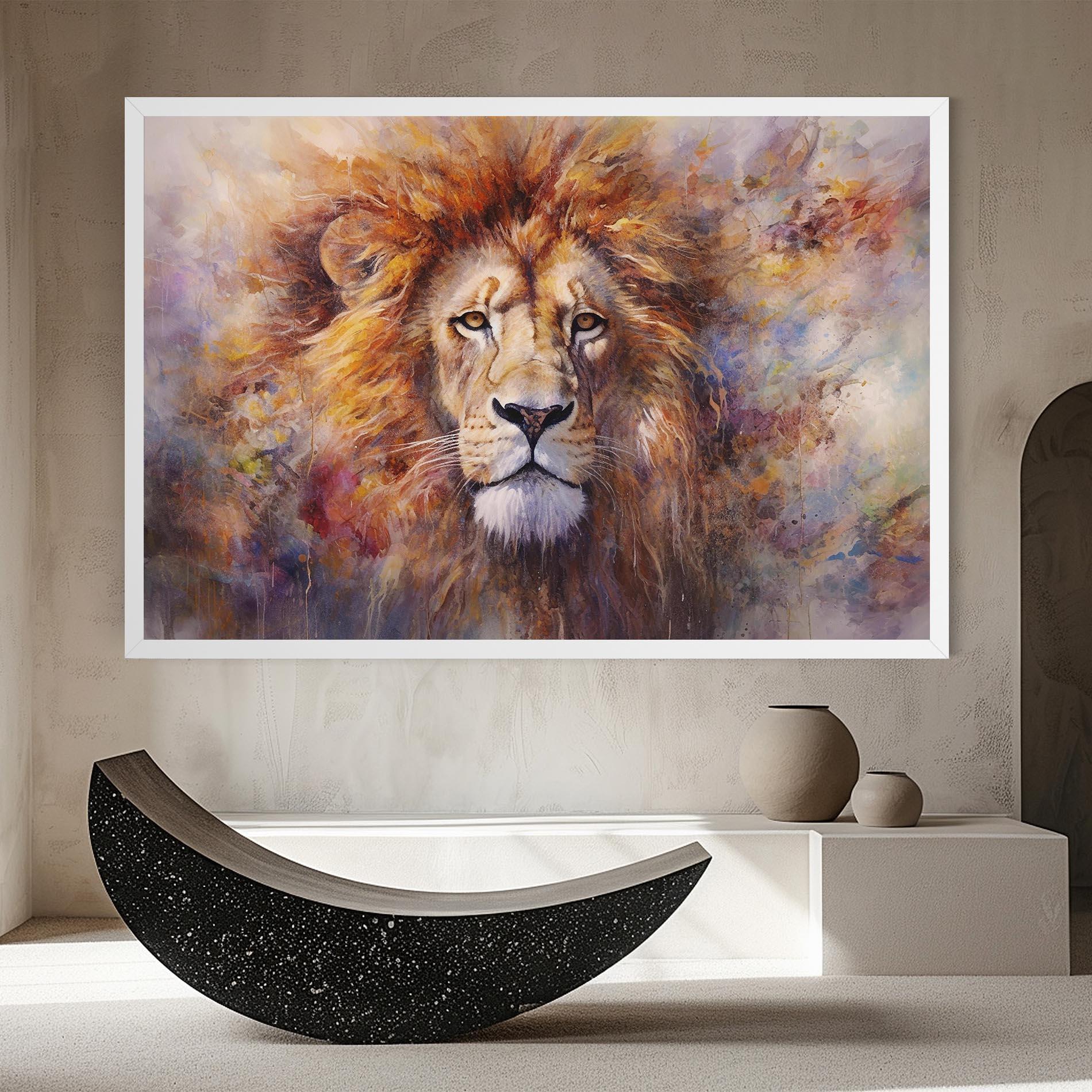 Obraz na Płótnie Abstract Lion Head mockup 8