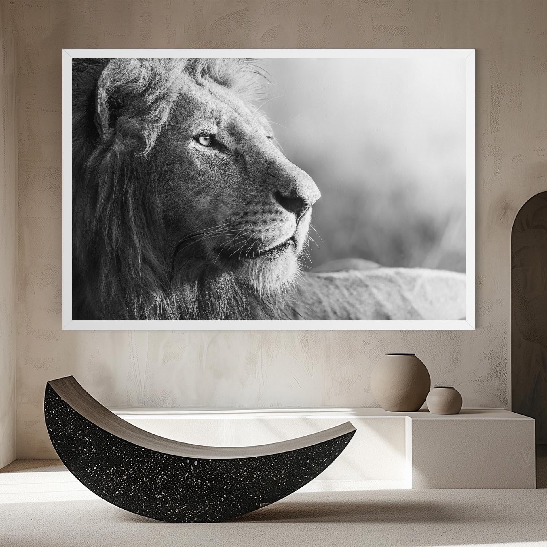 Obraz na Płótnie Grey Lion Head mockup 8