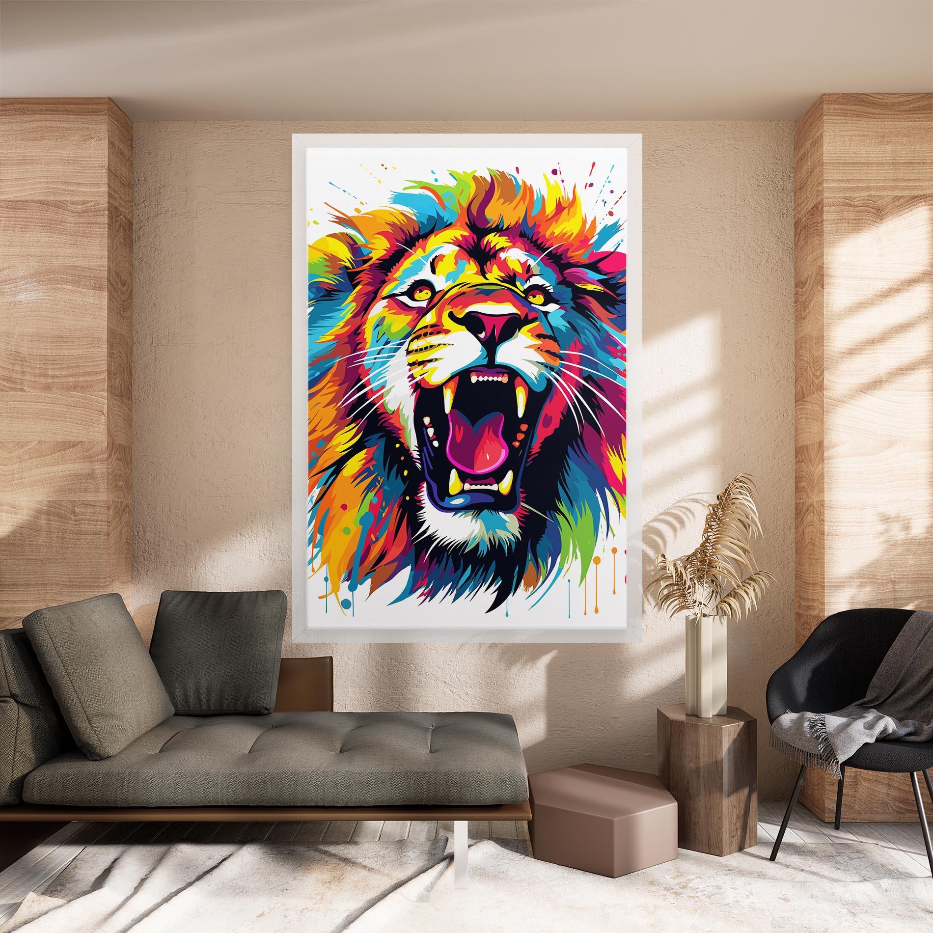 Obraz na Płótnie Angry Lion Mix mockup 8