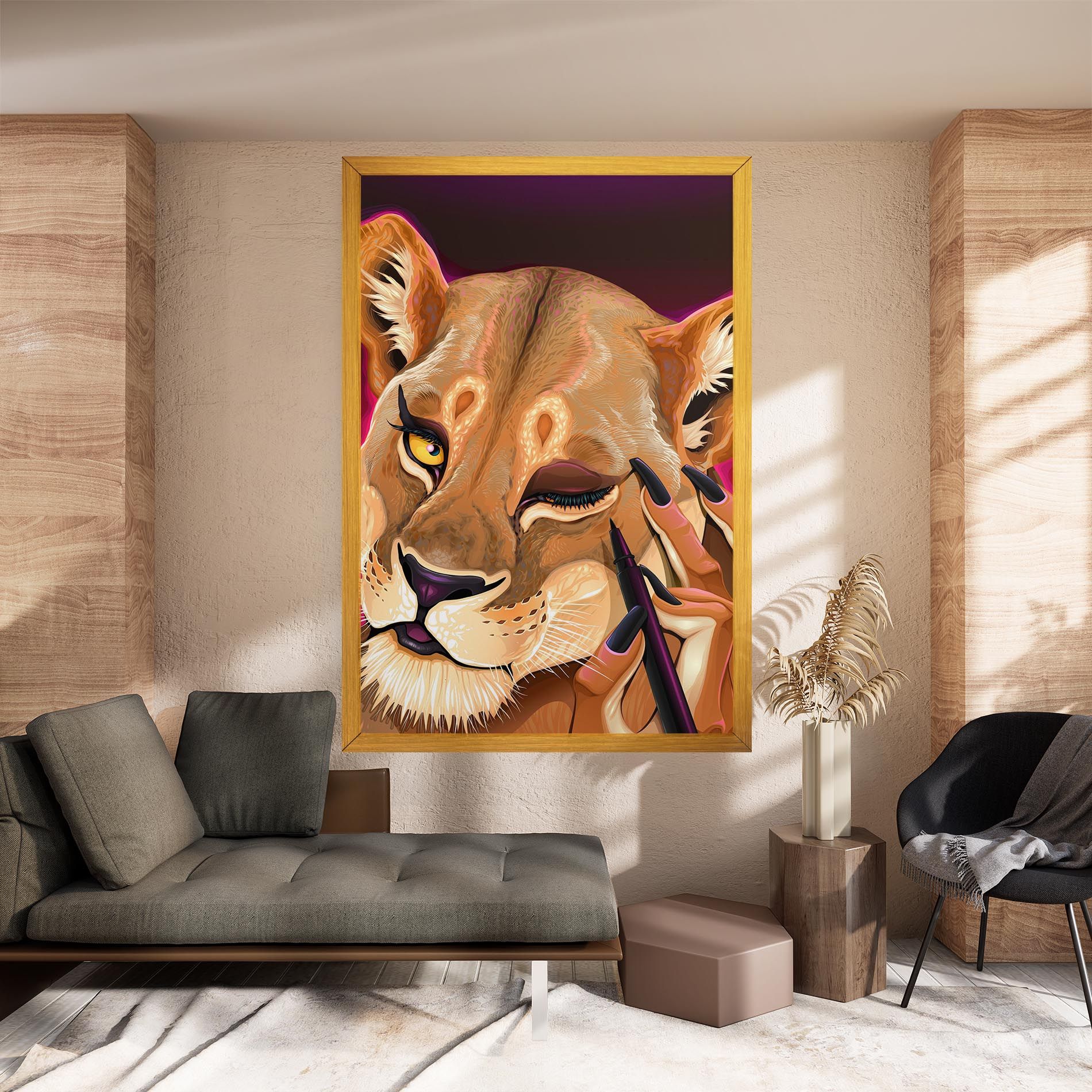 Female Lion Makeup mockup 8