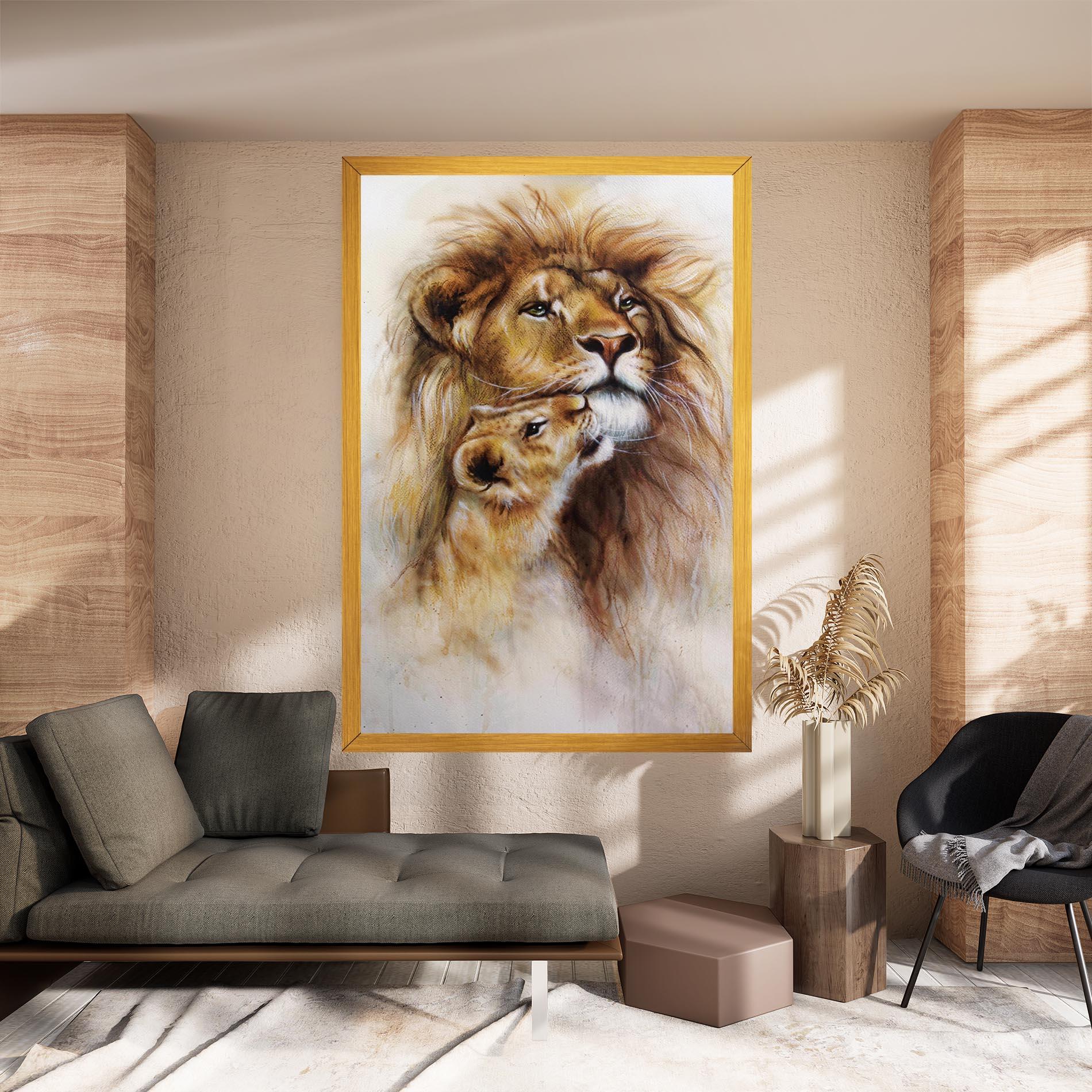 Obraz na Płótnie Lion Love mockup 8