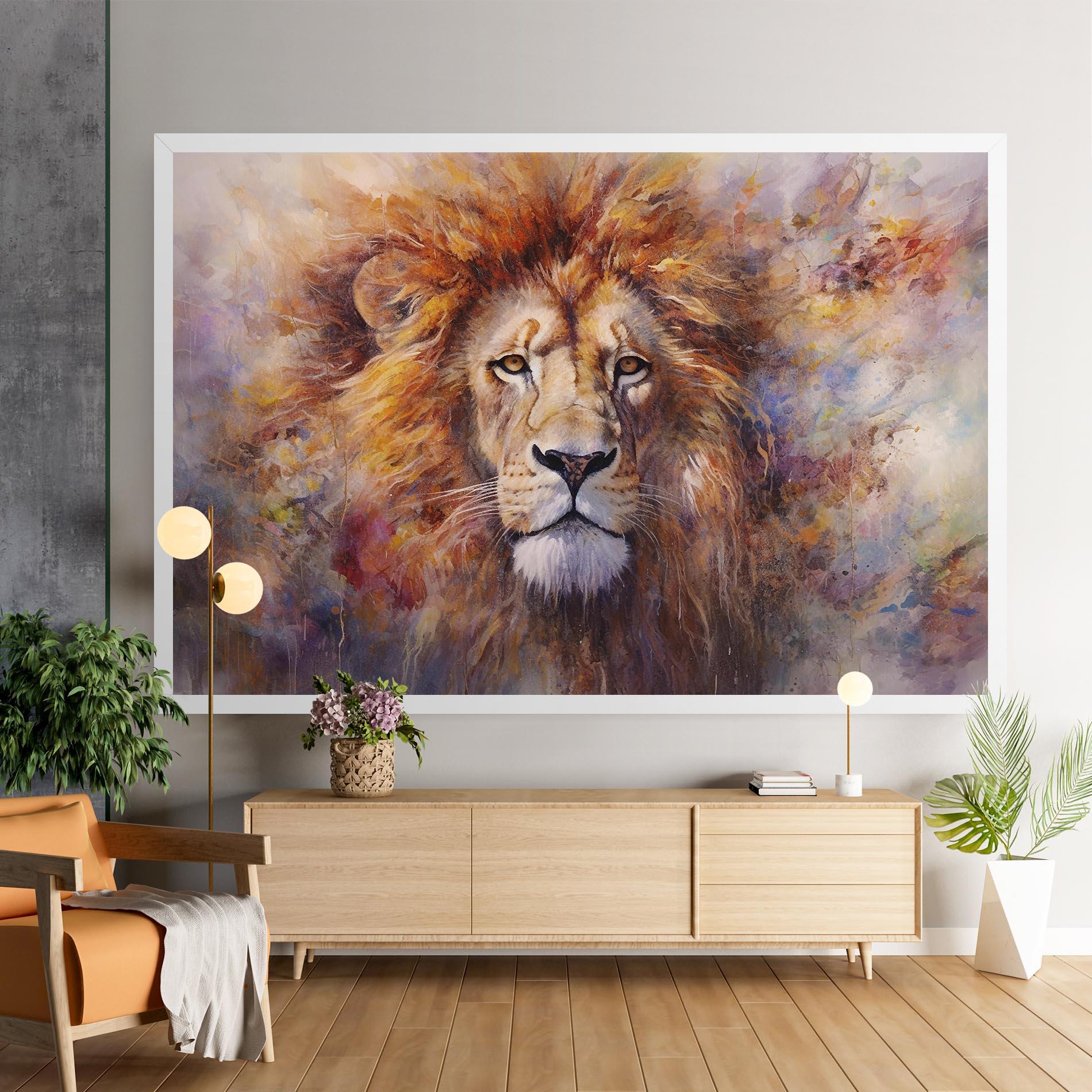 Obraz na Płótnie Abstract Lion Head mockup 9
