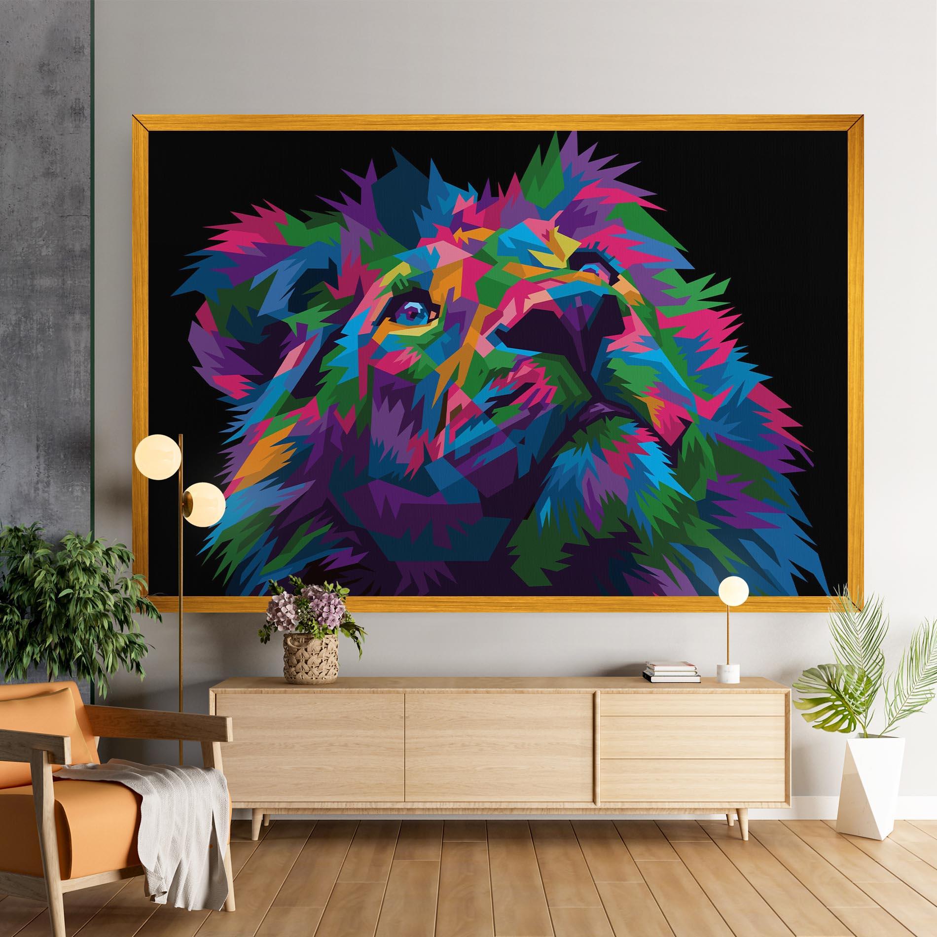 Obraz na Płótnie Cute Color Lion mockup 9