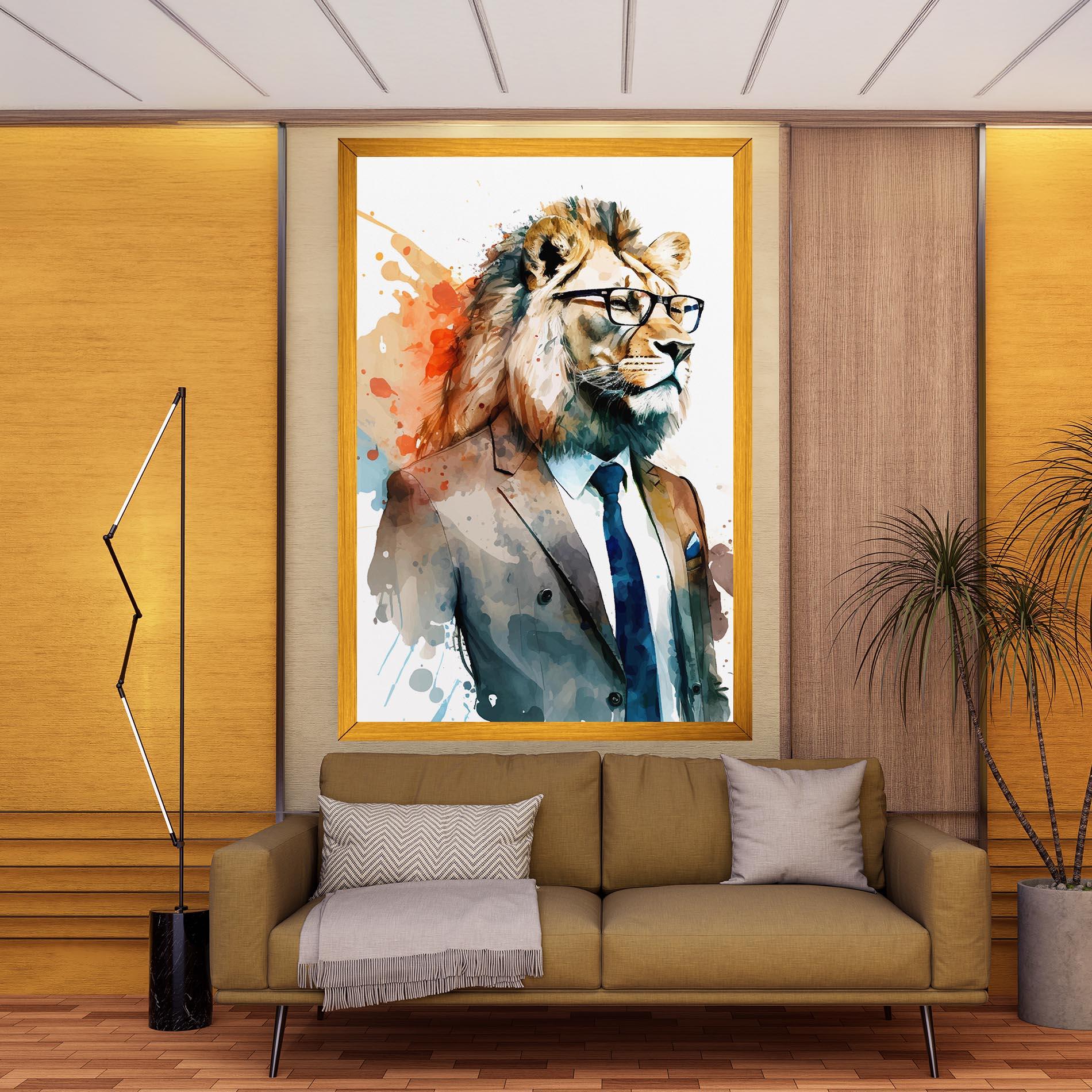 Obraz na Płótnie Brown Suit Lion mockup 9