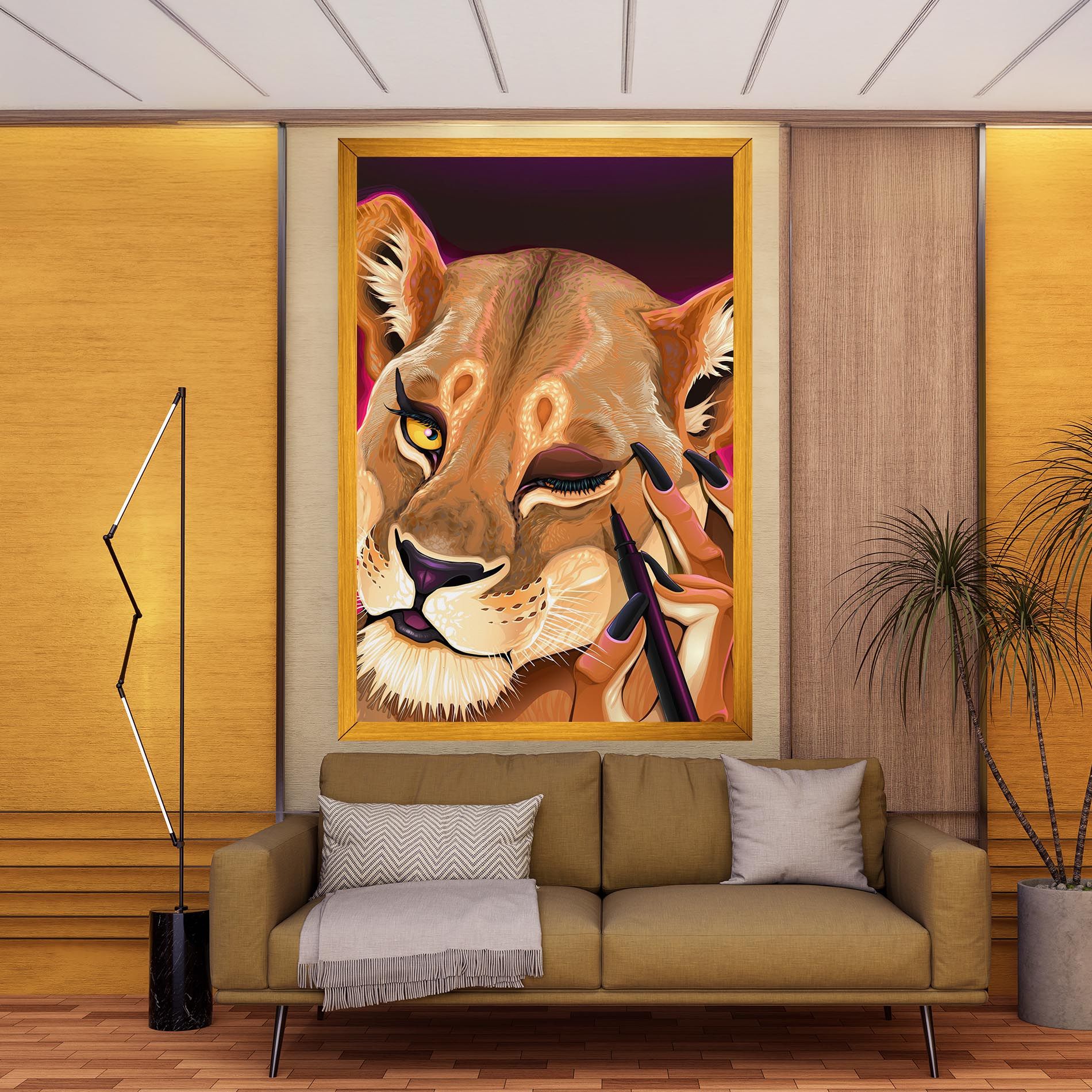 Female Lion Makeup mockup 9