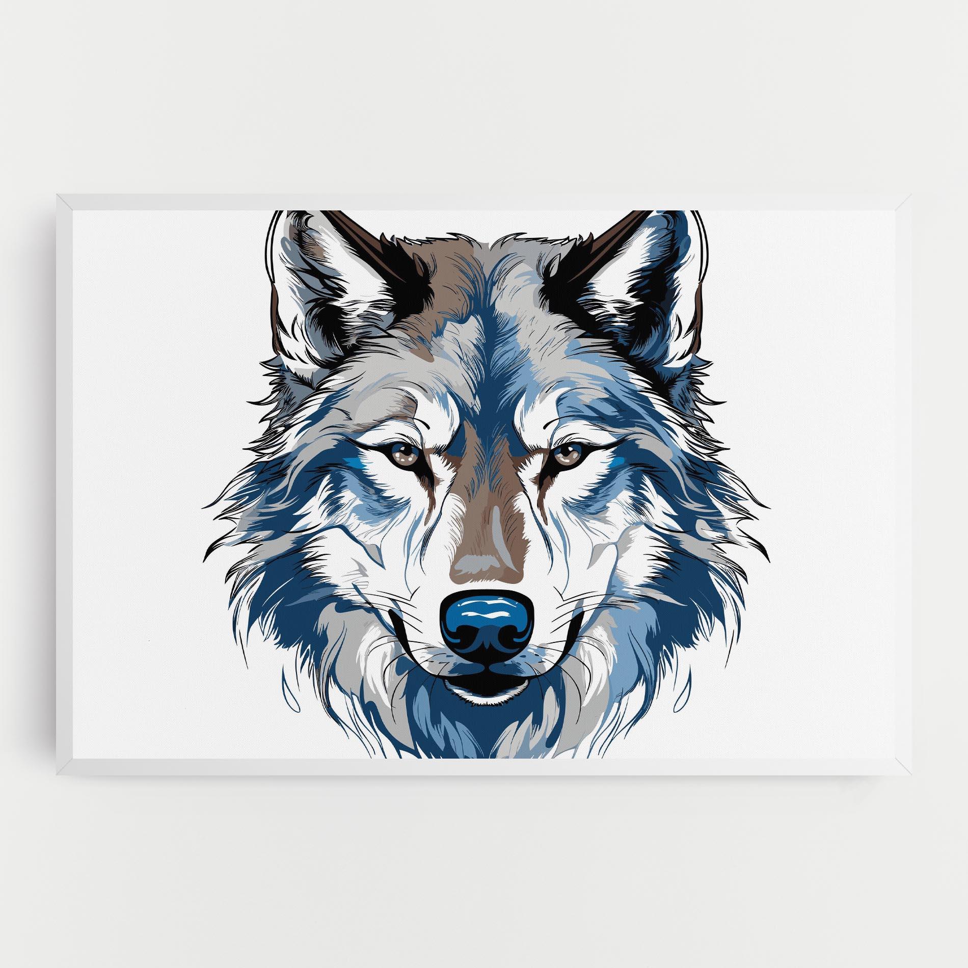 Obraz na Płótnie Blue Wolf Head mockup 0