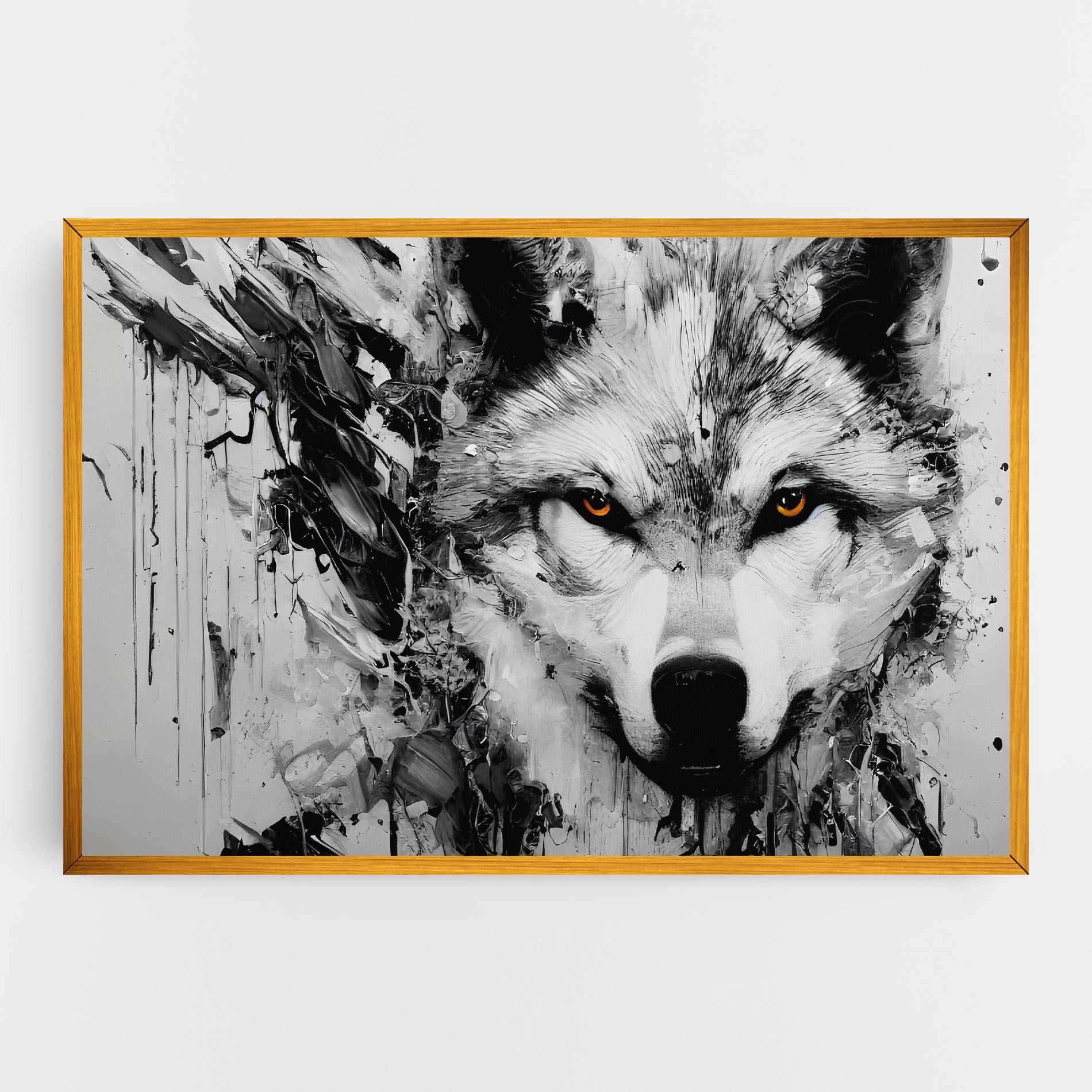 Obraz na Płótnie Grey Wolf Portrait mockup 0