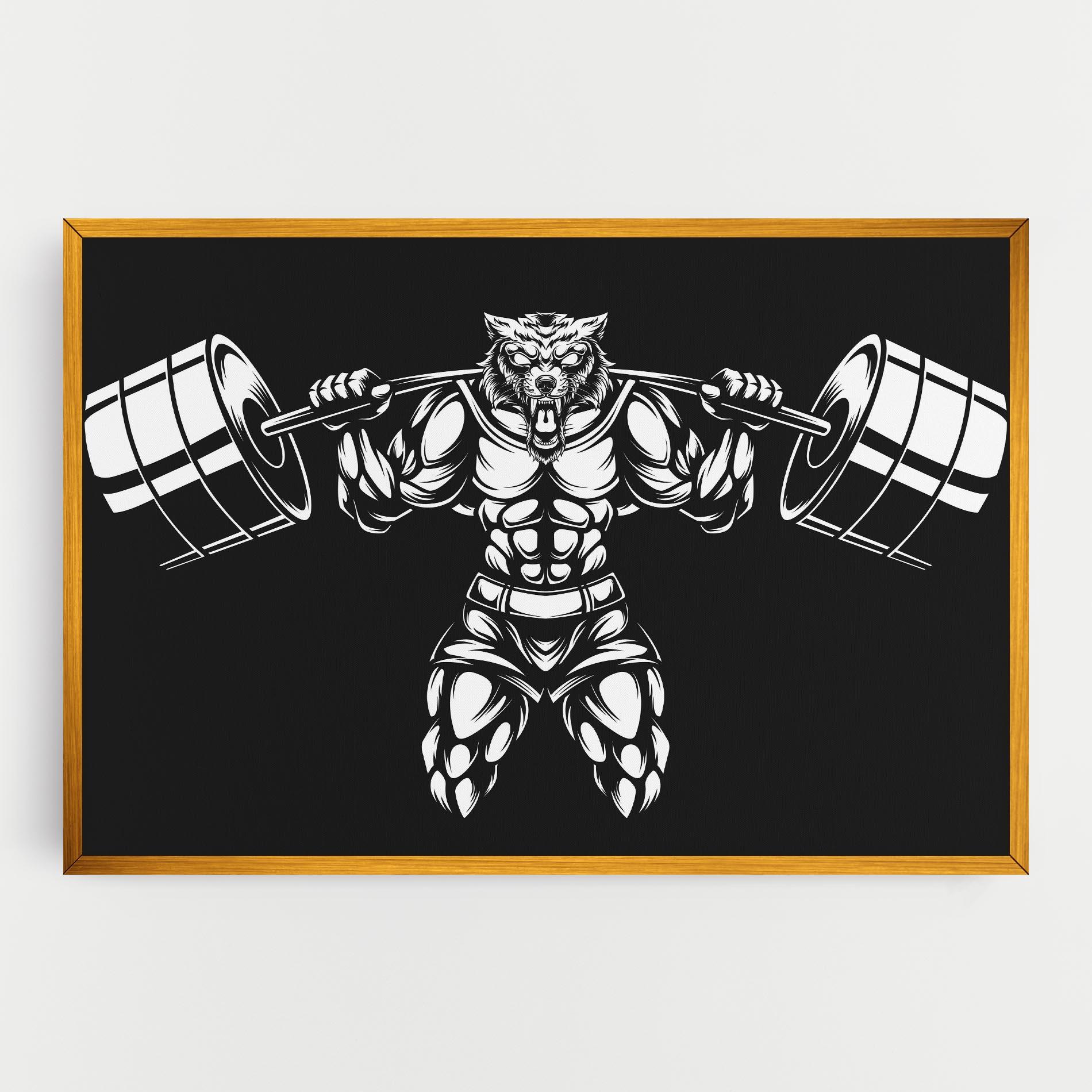 Obraz na Płótnie Work Out Wolf mockup 0
