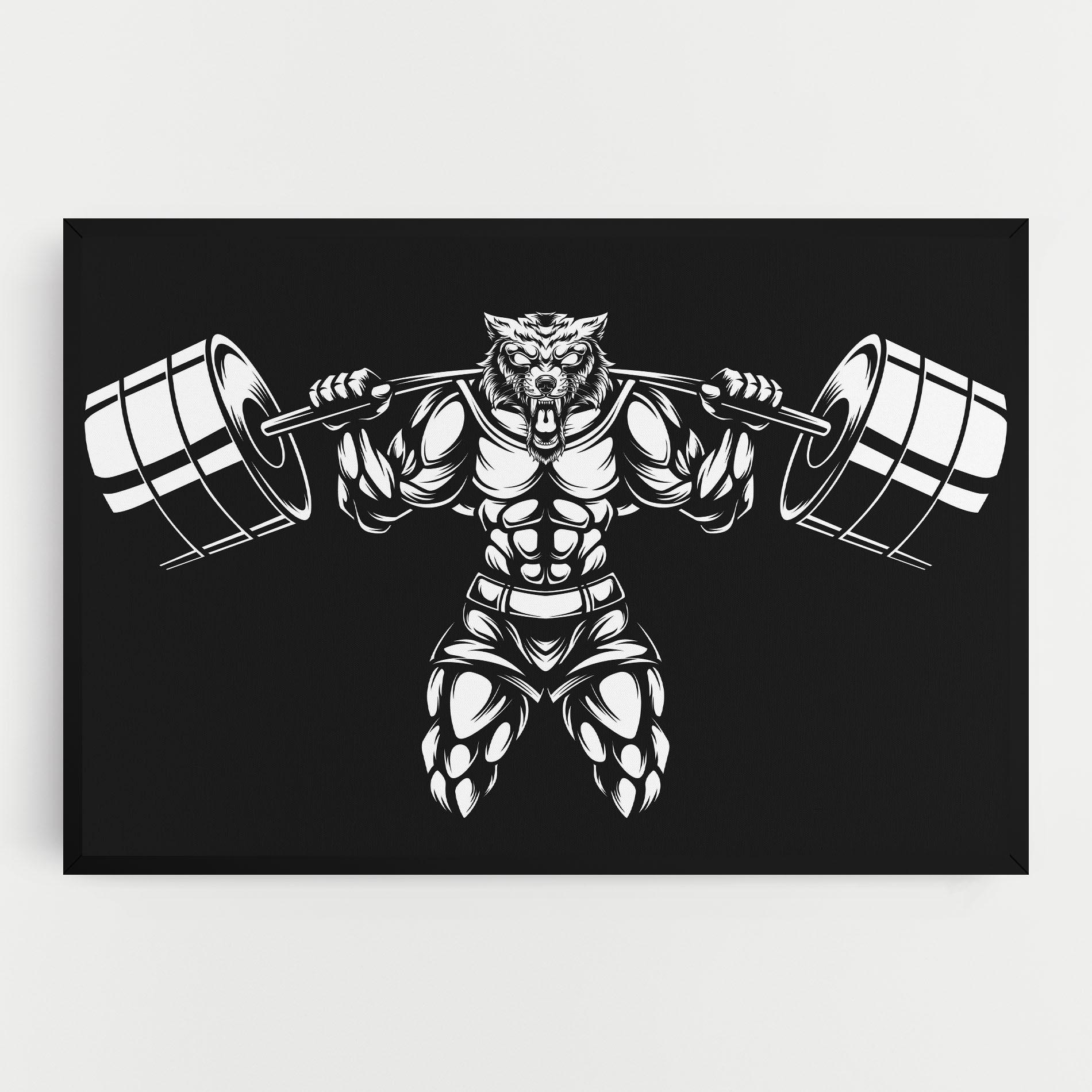 Obraz na Płótnie Work Out Wolf mockup 0