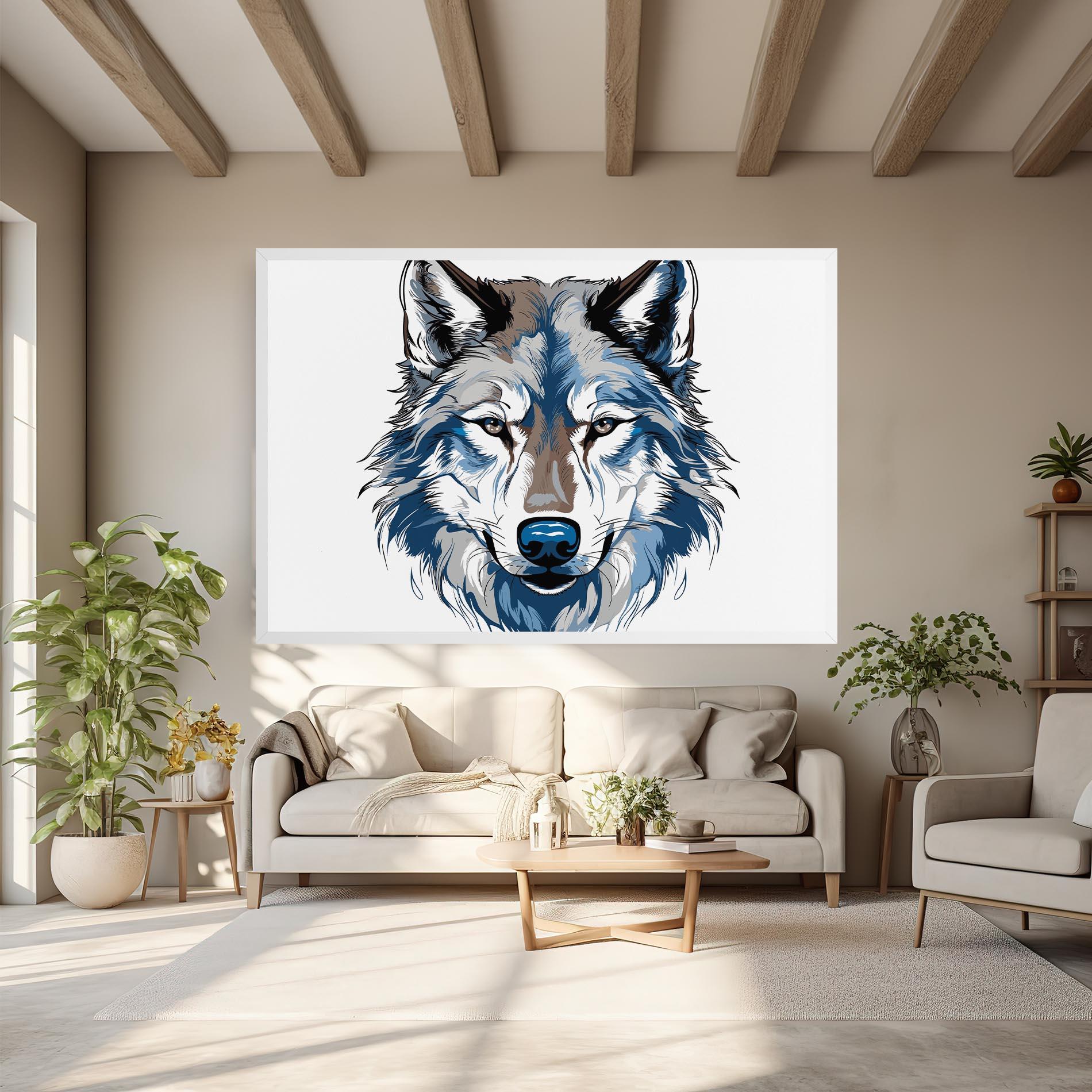 Obraz na Płótnie Blue Wolf Head mockup 6