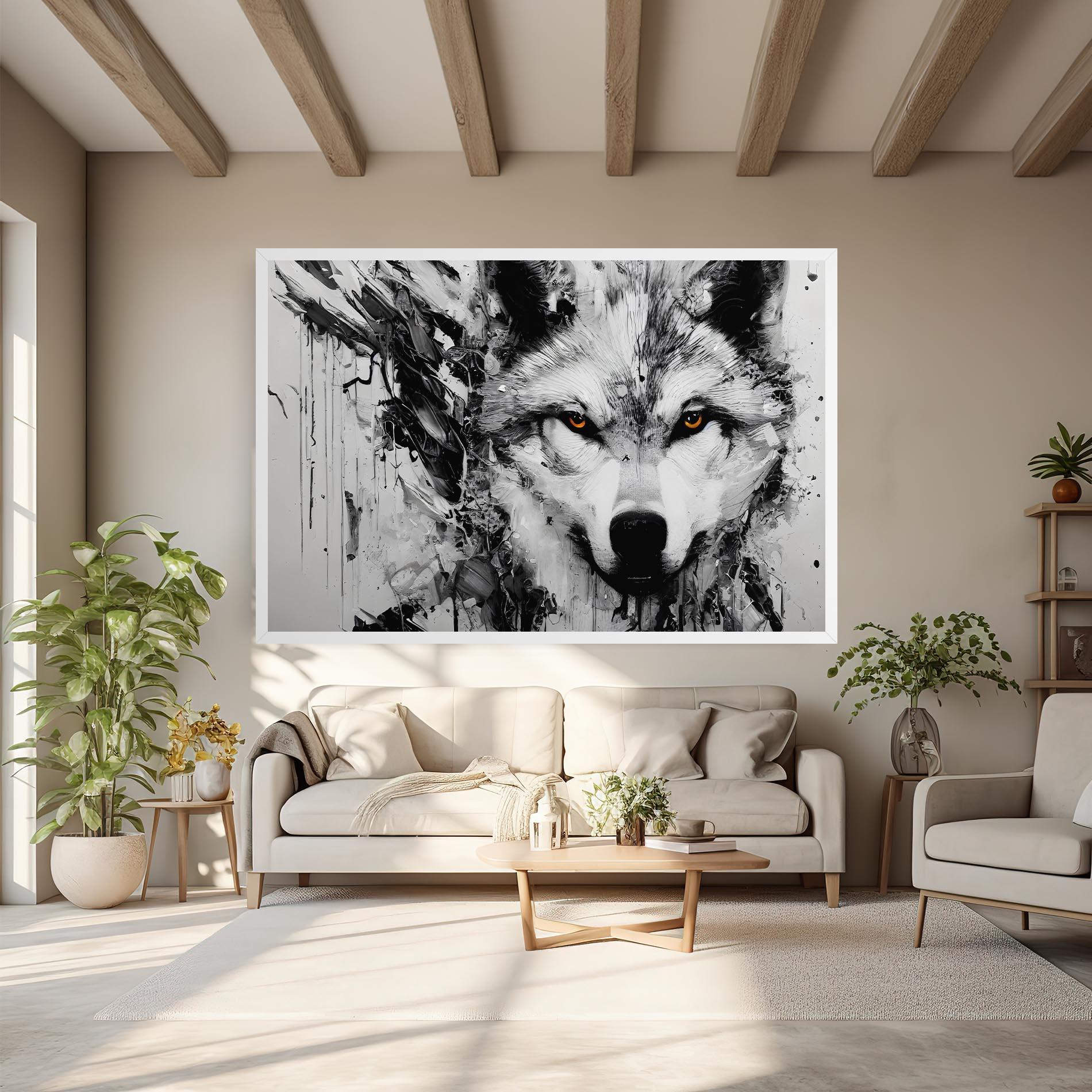 Obraz na Płótnie Grey Wolf Portrait mockup 6