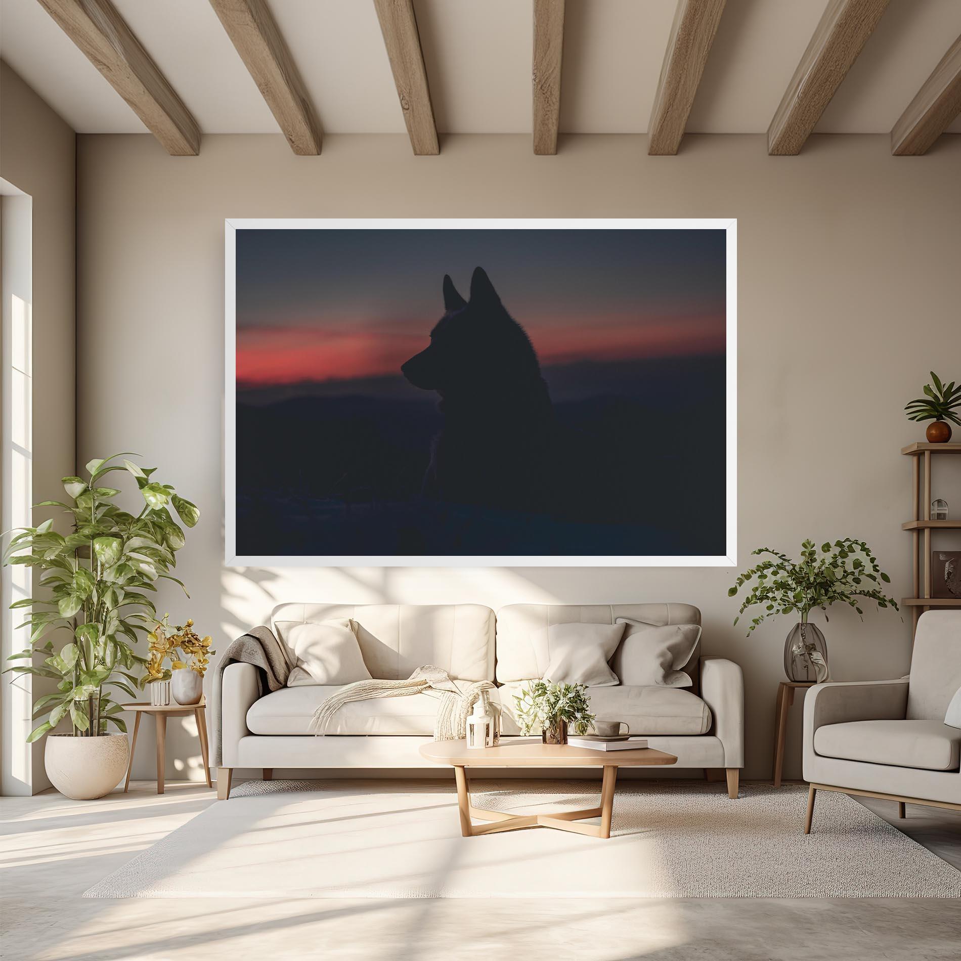 Obraz na Płótnie Wolf Shillouette mockup 6