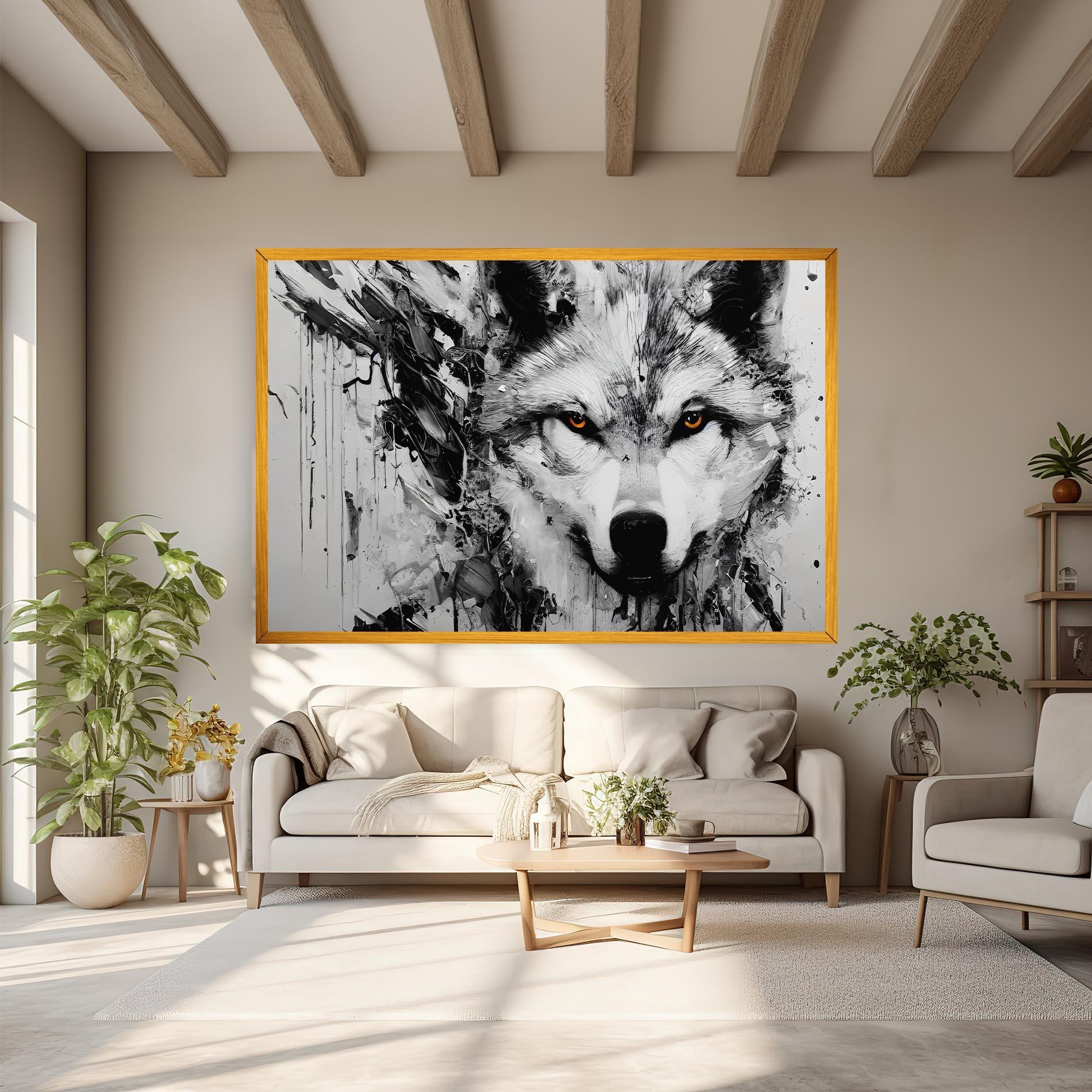 Obraz na Płótnie Grey Wolf Portrait mockup 6