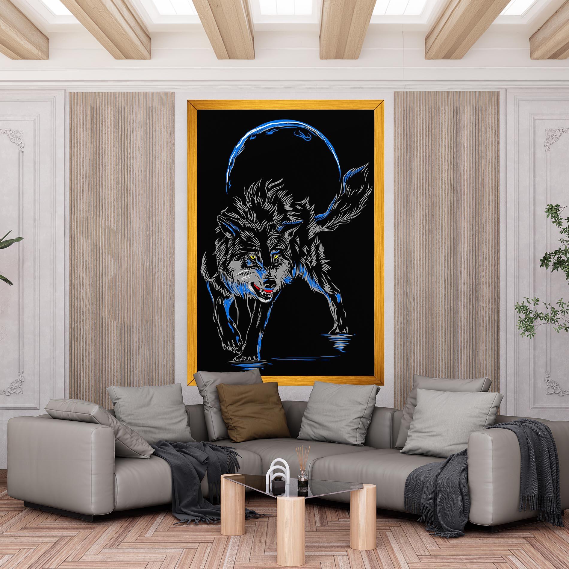 Obraz na Płótnie Grey Blue Wolf mockup 6