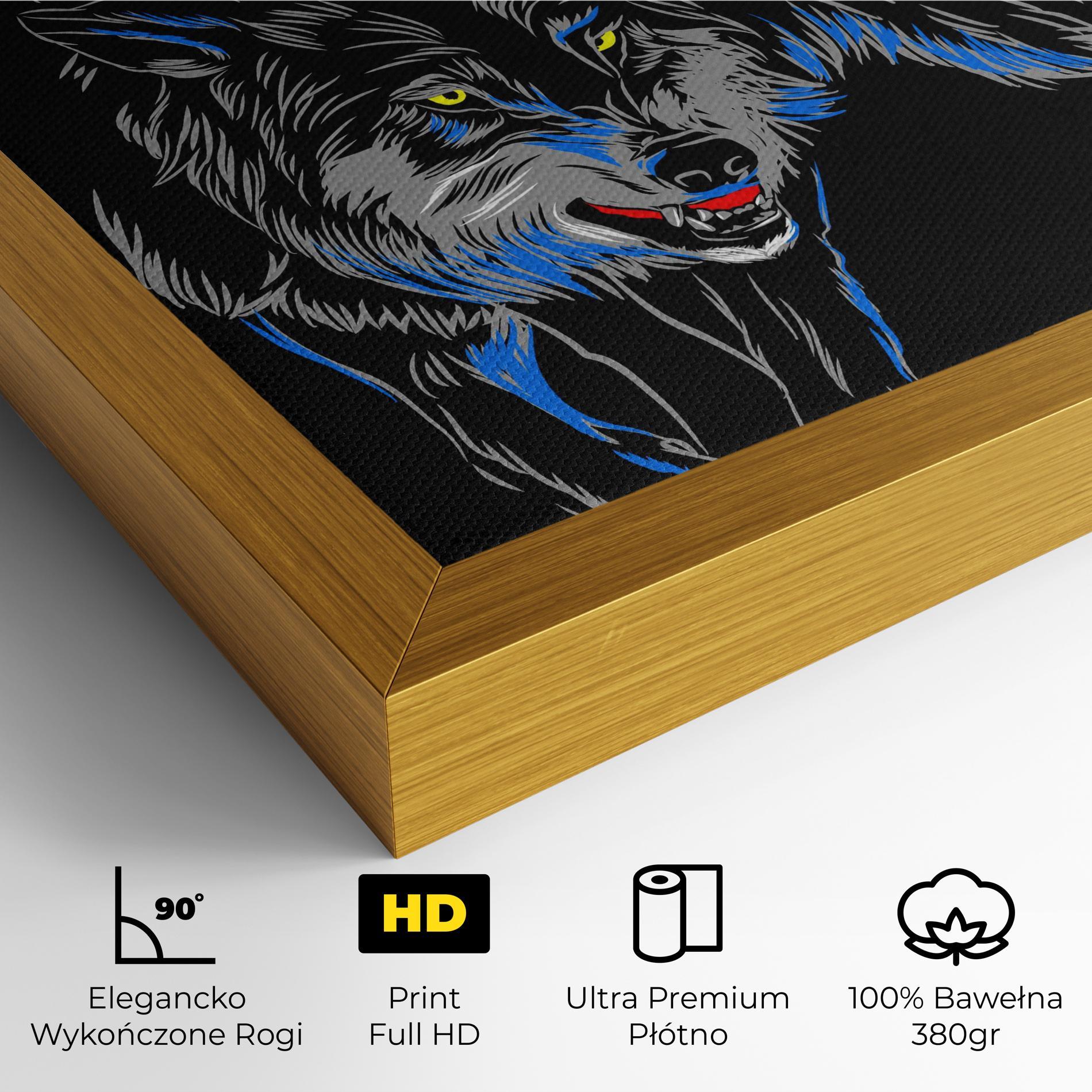 Obraz na Płótnie Grey Blue Wolf mockup 4