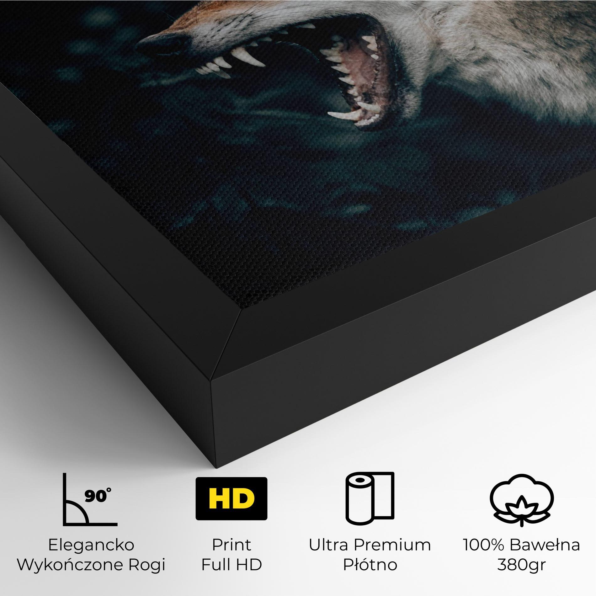 Obraz na Płótnie Angry Wolf In The Forest mockup 4