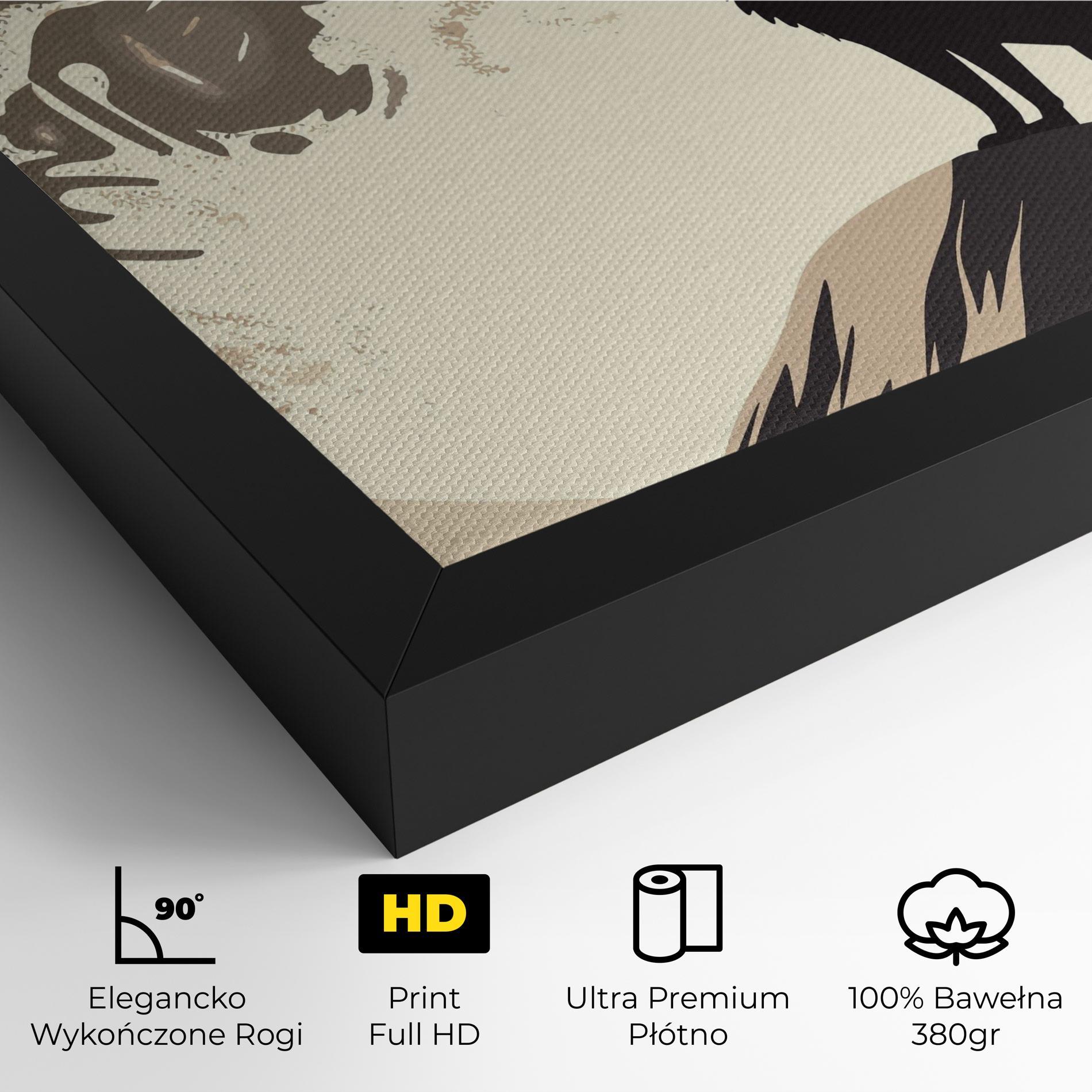 Obraz na Płótnie Cream Moon Wolf mockup 4