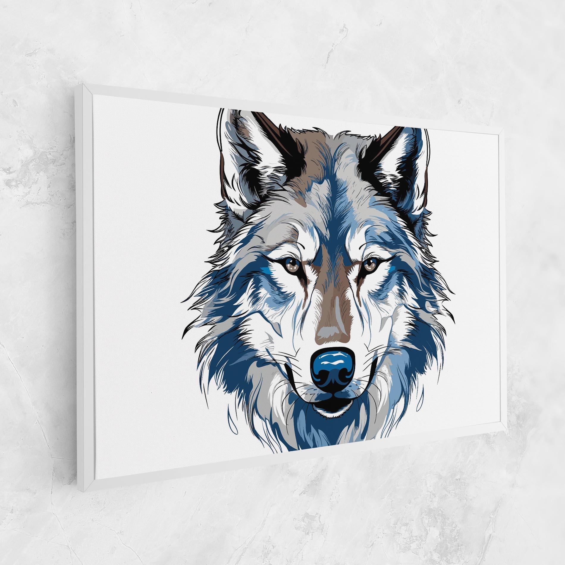 Obraz na Płótnie Blue Wolf Head mockup 1