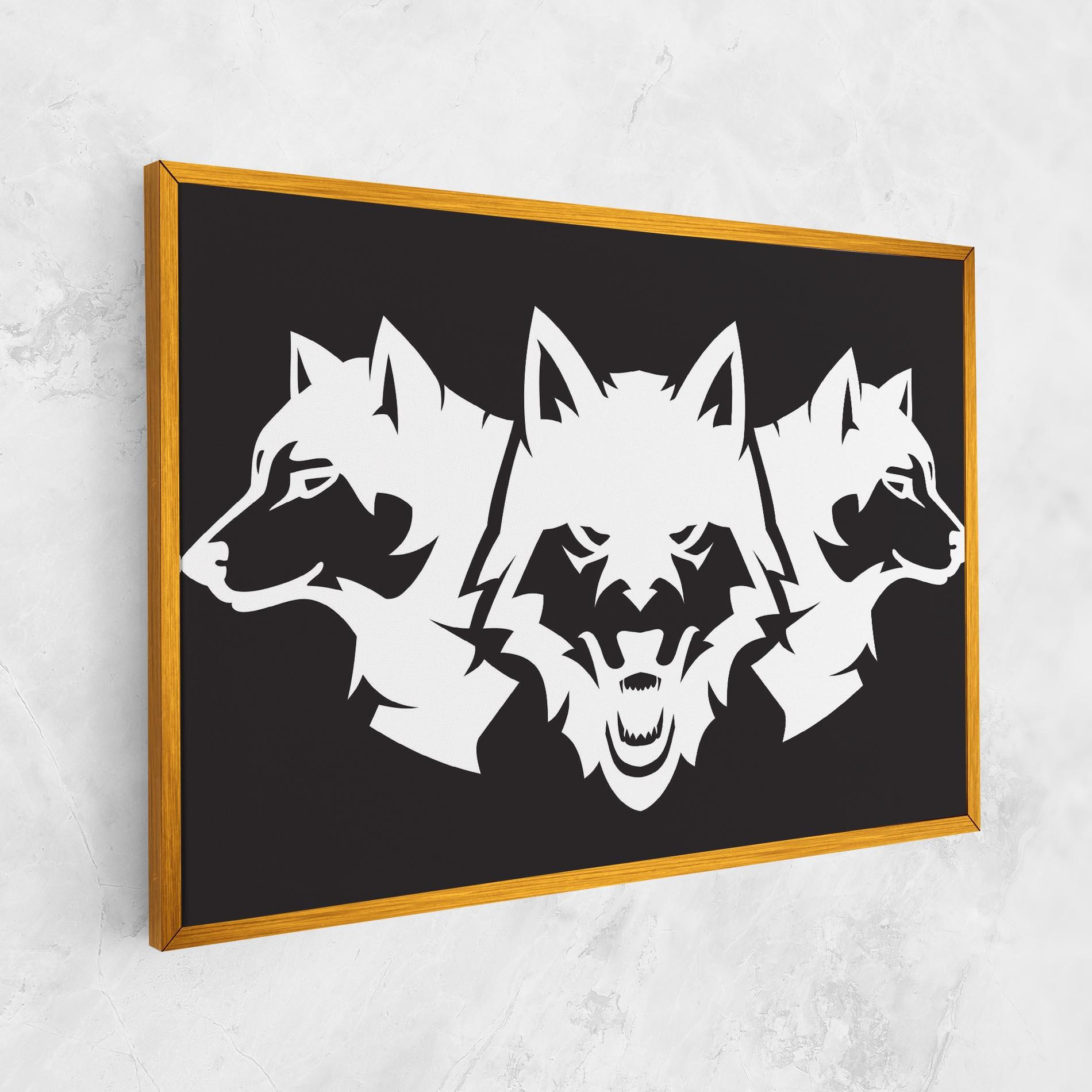 Obraz na Płótnie 3 Wolf Heads mockup 1