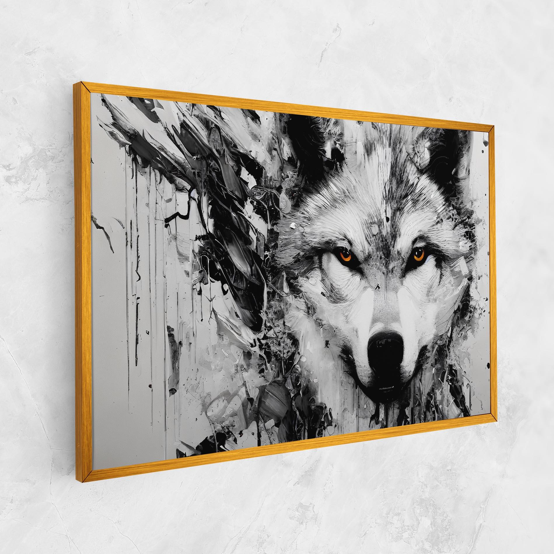 Obraz na Płótnie Grey Wolf Portrait mockup 1