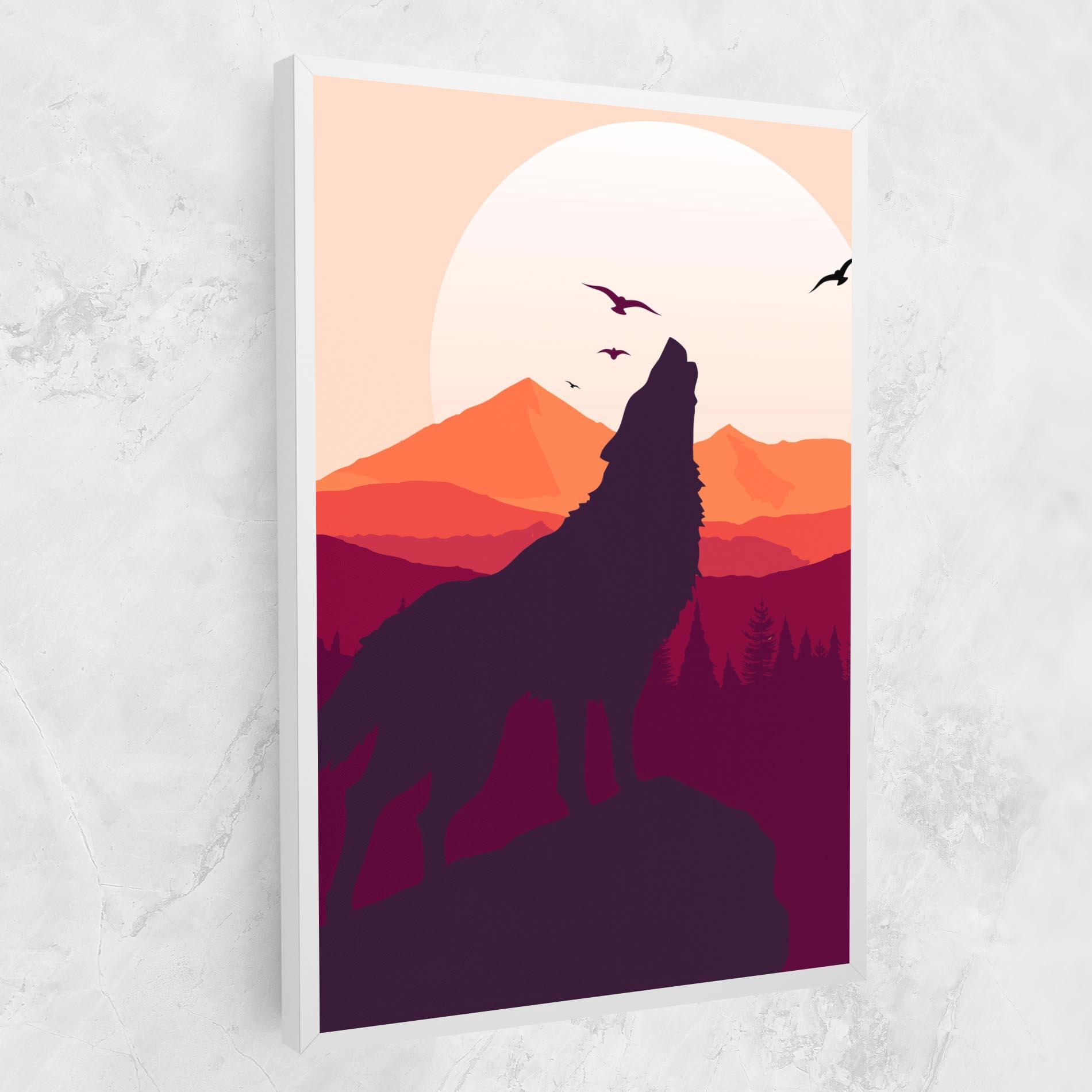 Obraz na Płótnie Wolf Pink Moon mockup 1