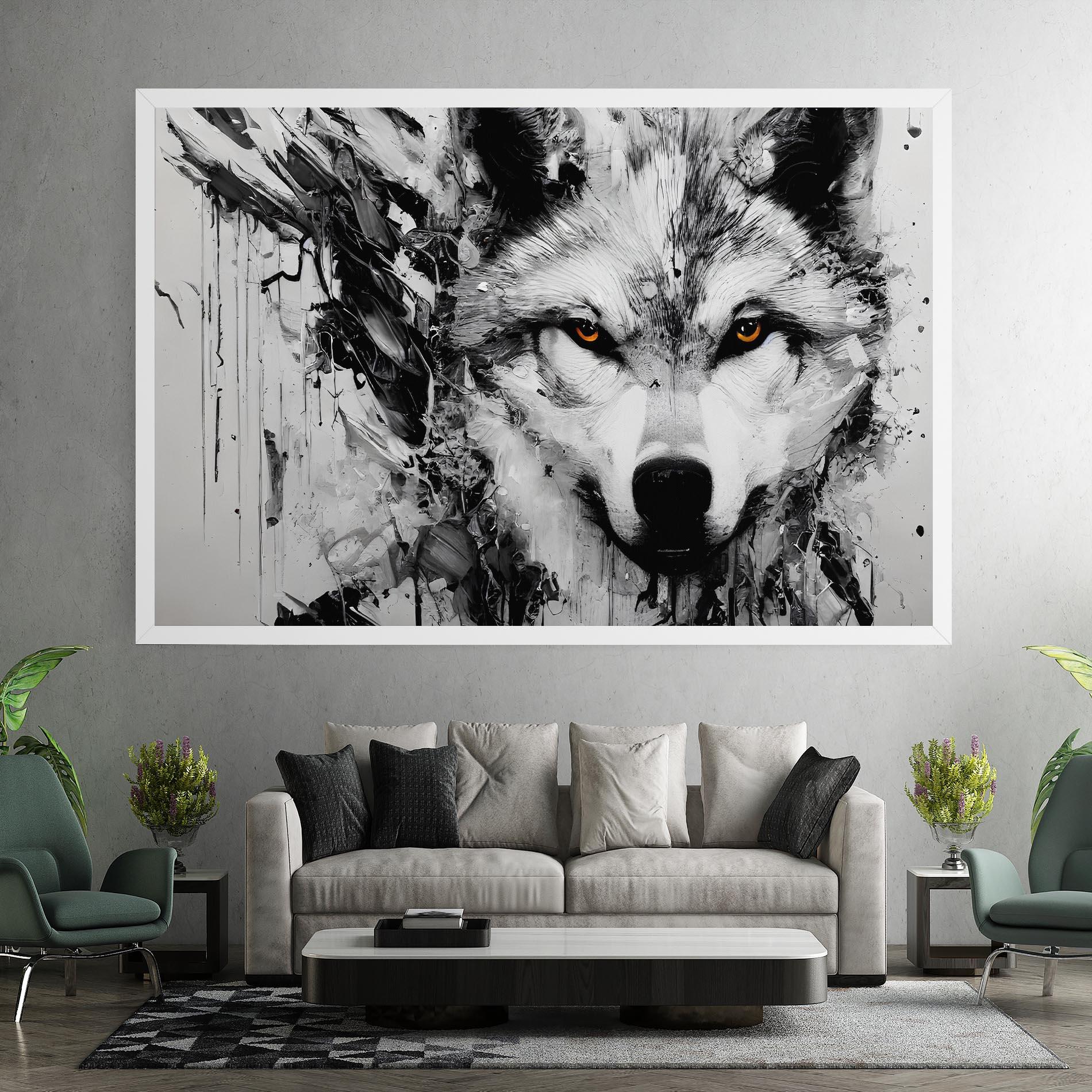 Obraz na Płótnie Grey Wolf Portrait mockup 7