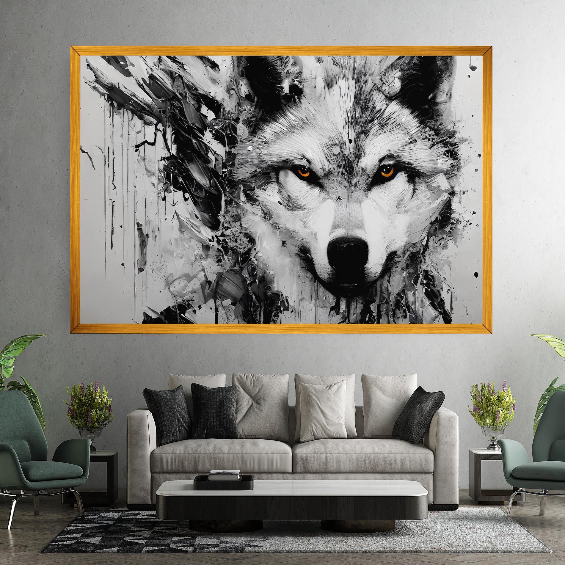 Obraz na Płótnie Grey Wolf Portrait mockup 7