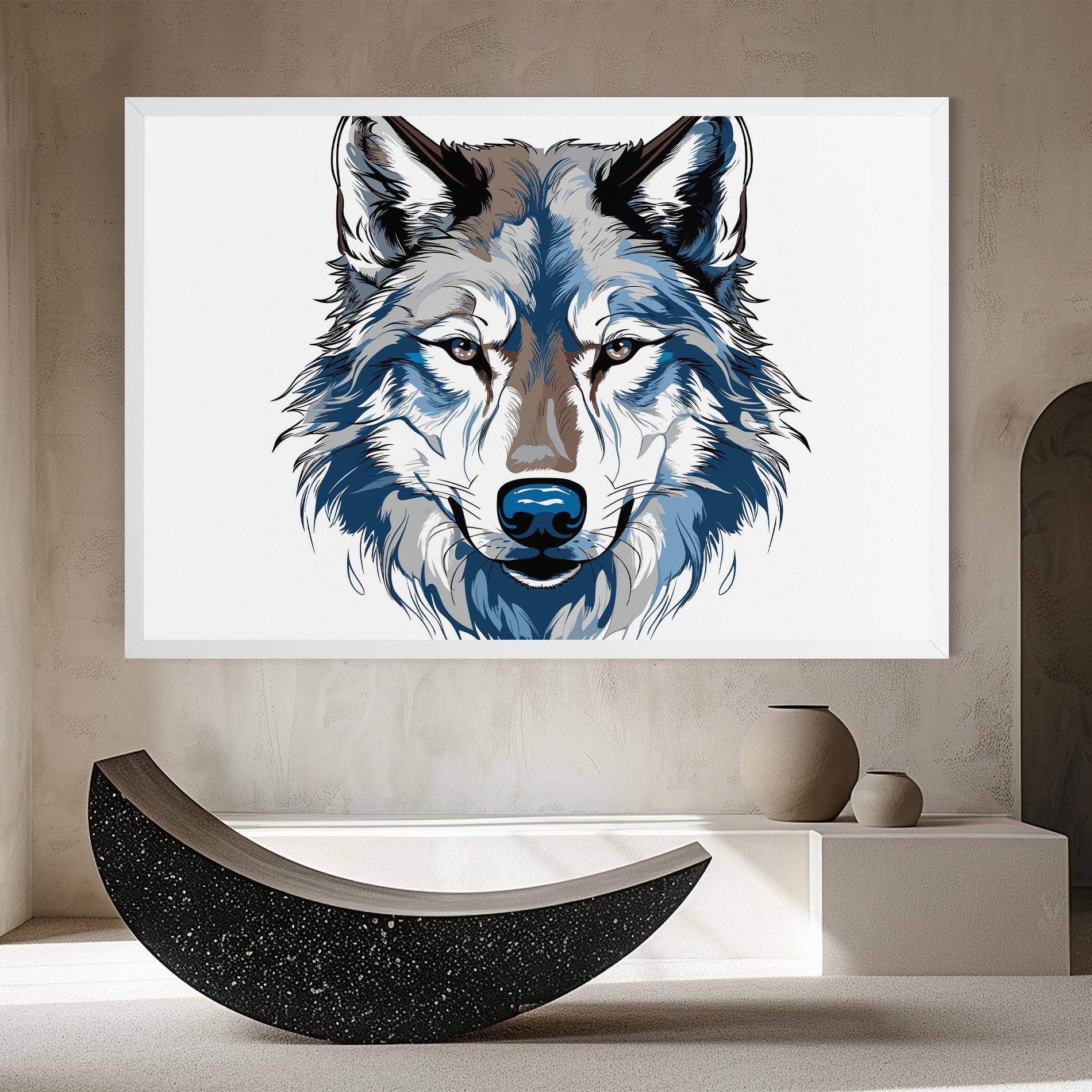 Obraz na Płótnie Blue Wolf Head mockup 8
