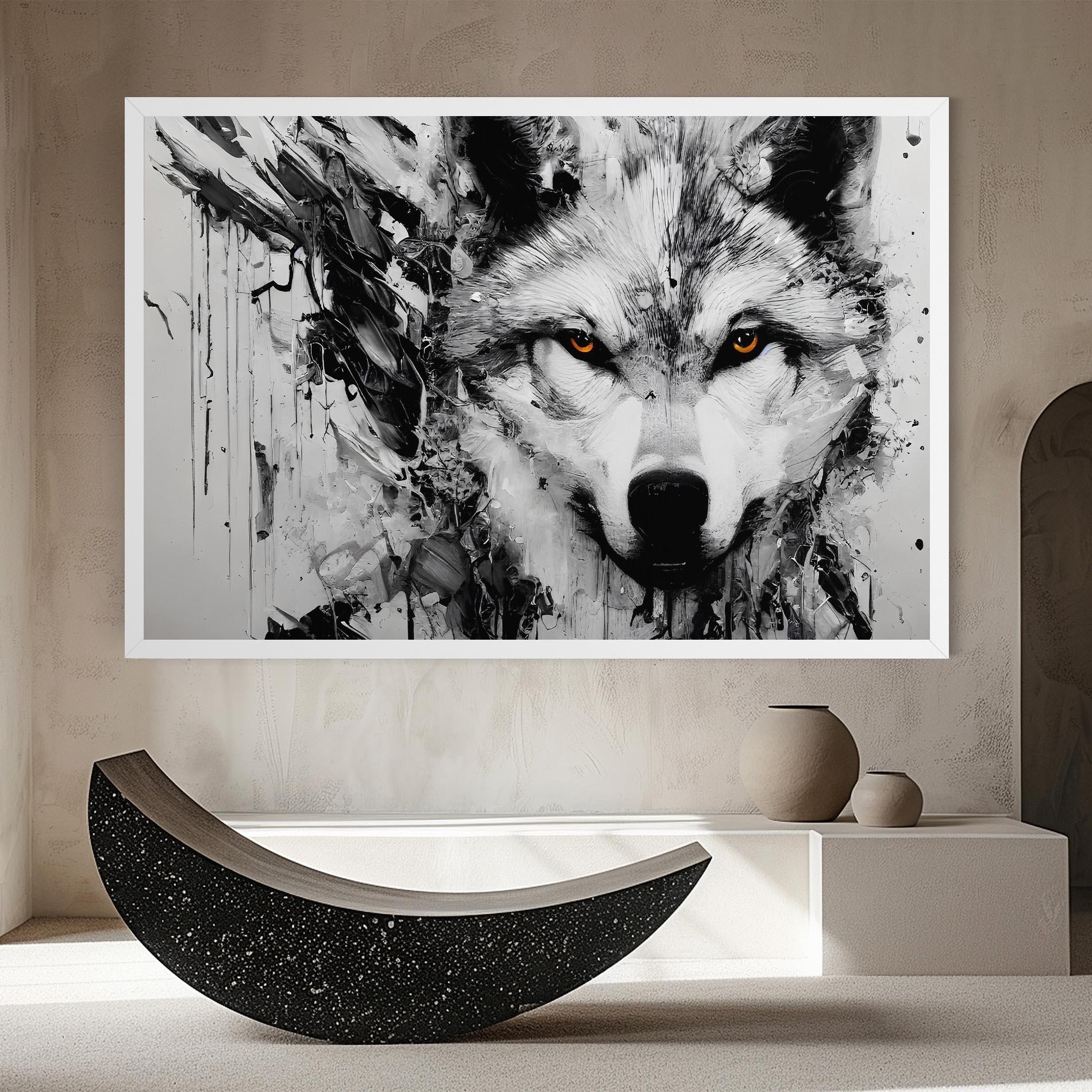 Obraz na Płótnie Grey Wolf Portrait mockup 8