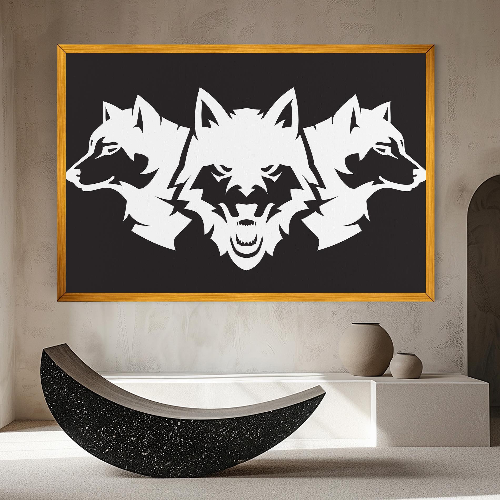 Obraz na Płótnie 3 Wolf Heads mockup 8
