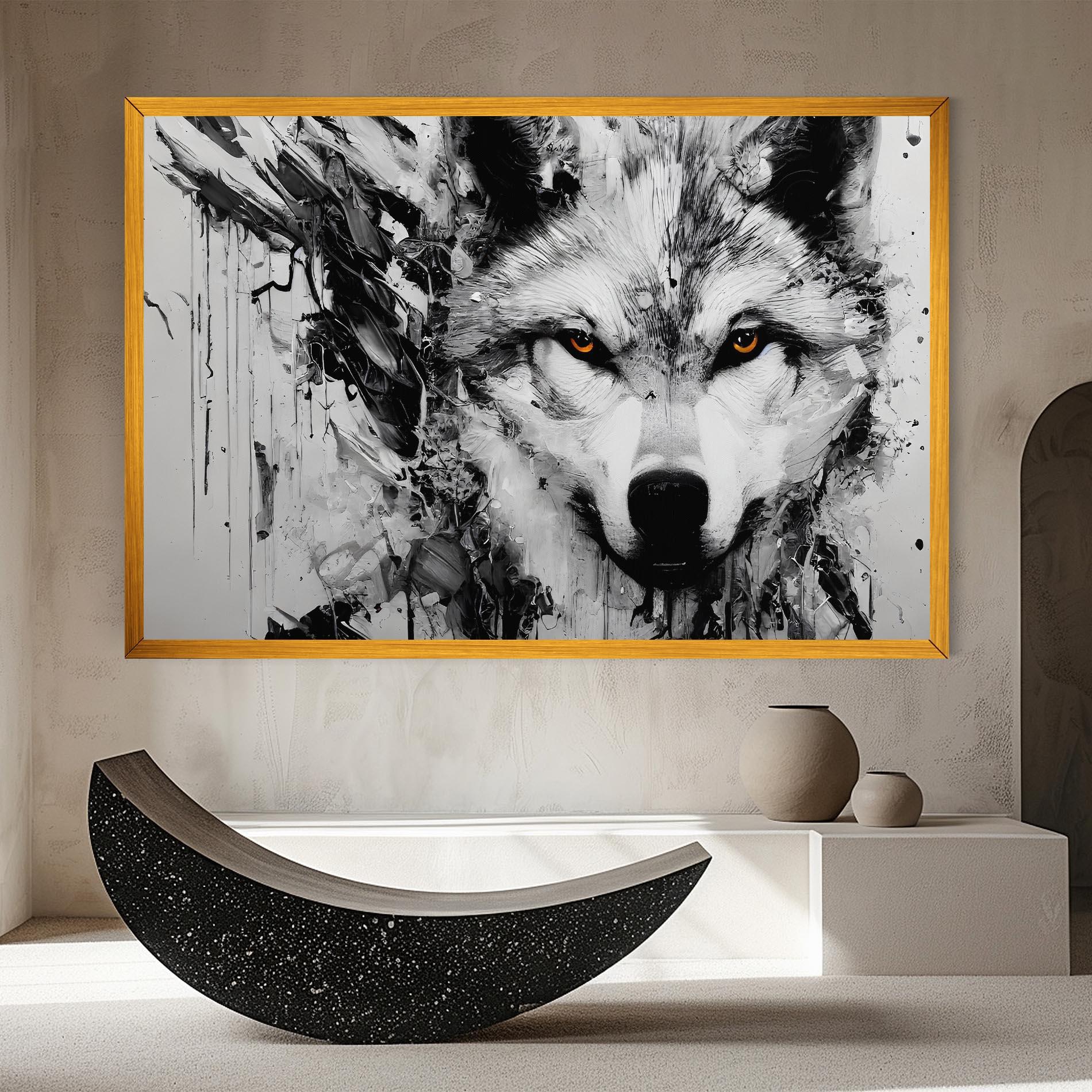 Obraz na Płótnie Grey Wolf Portrait mockup 8