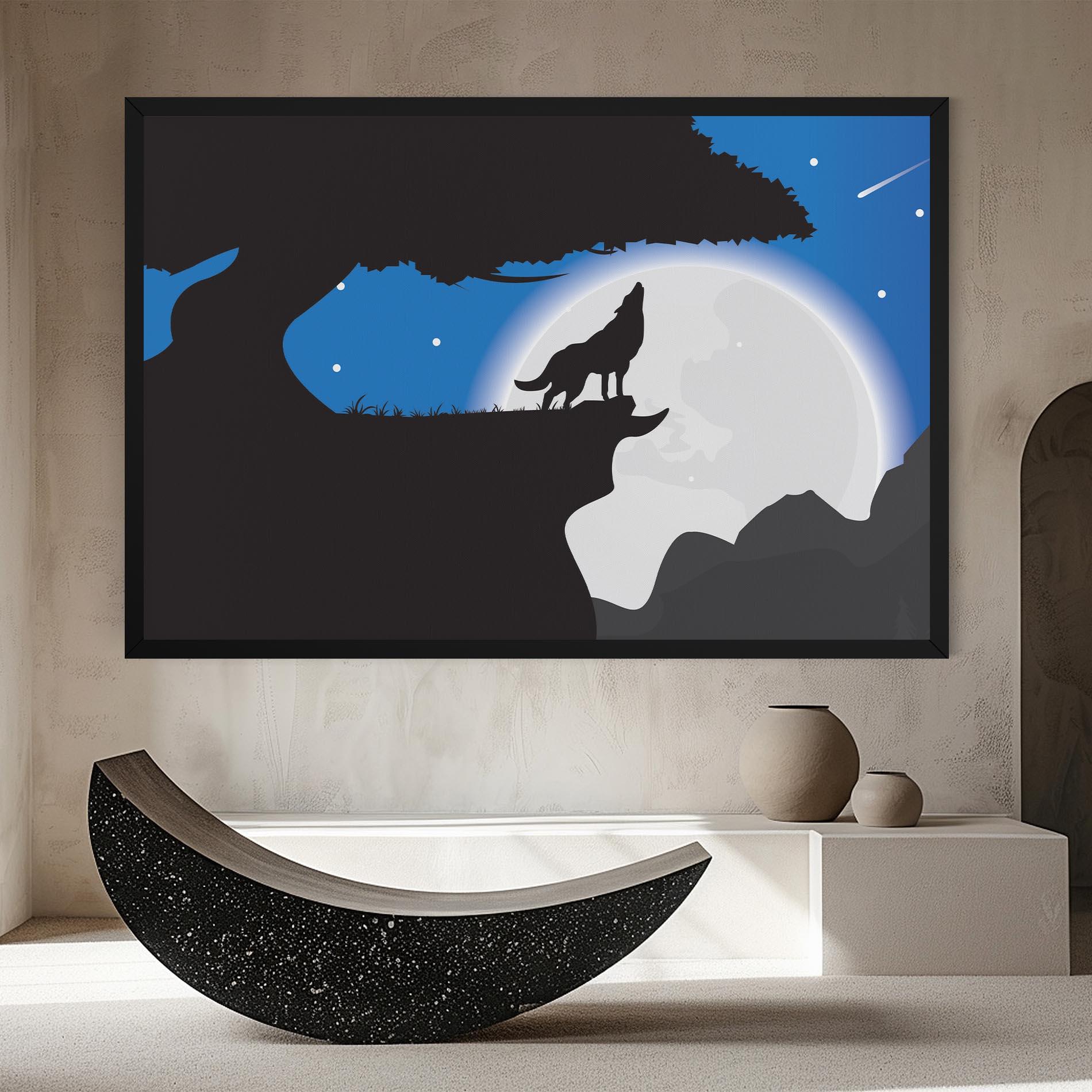 Obraz na Płótnie Blue Light Wolf mockup 8