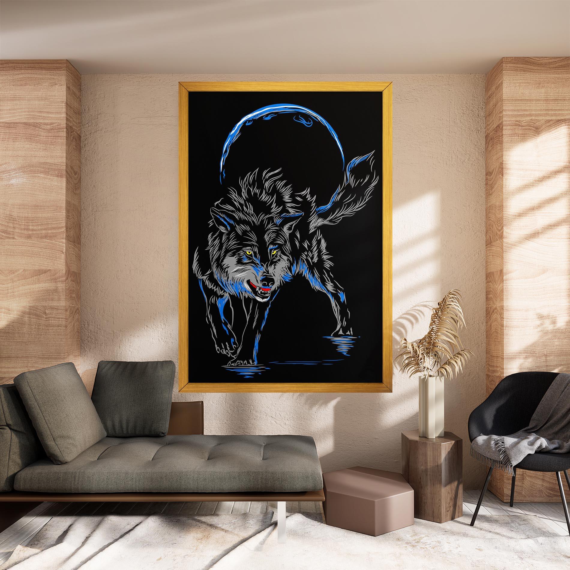 Obraz na Płótnie Grey Blue Wolf mockup 8