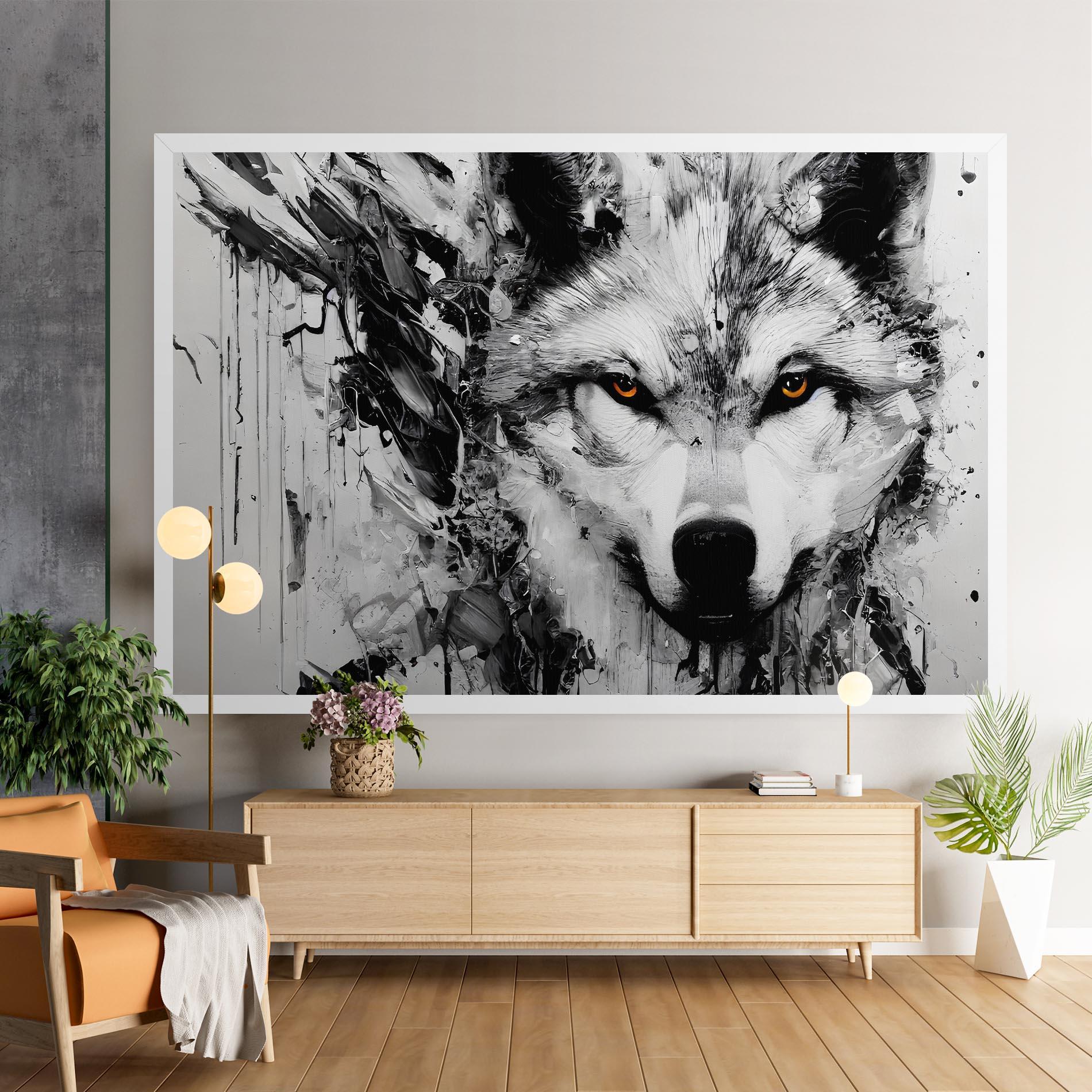 Obraz na Płótnie Grey Wolf Portrait mockup 9