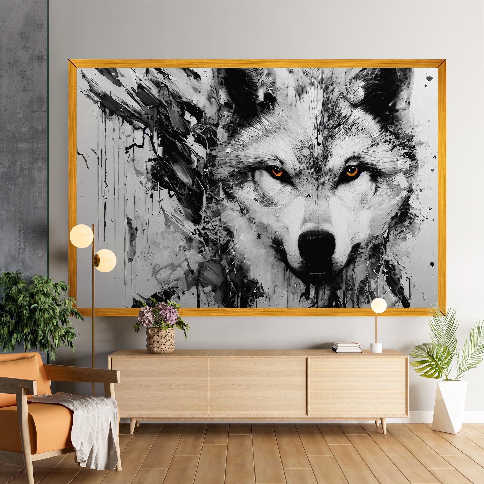 Obraz na Płótnie Grey Wolf Portrait mockup 9