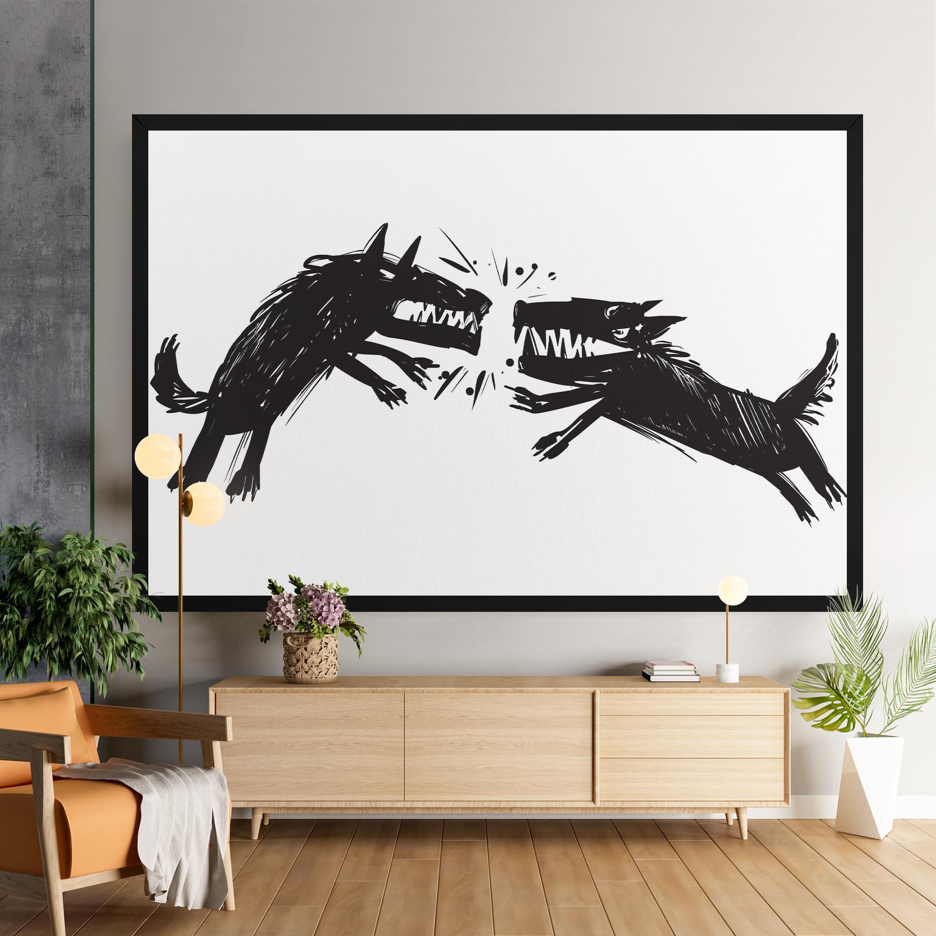 Obraz na Płótnie Black Wolves mockup 9