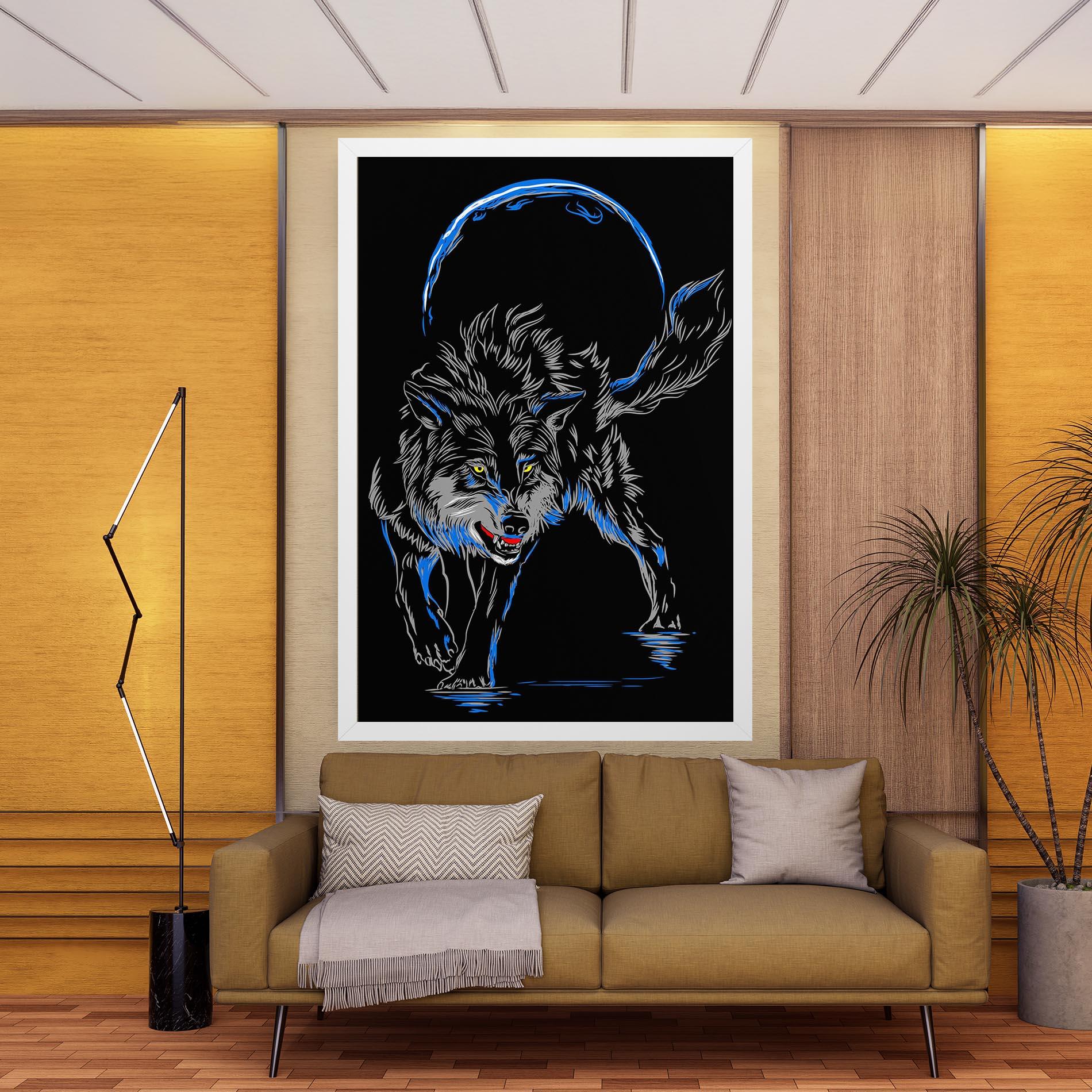 Obraz na Płótnie Grey Blue Wolf mockup 9