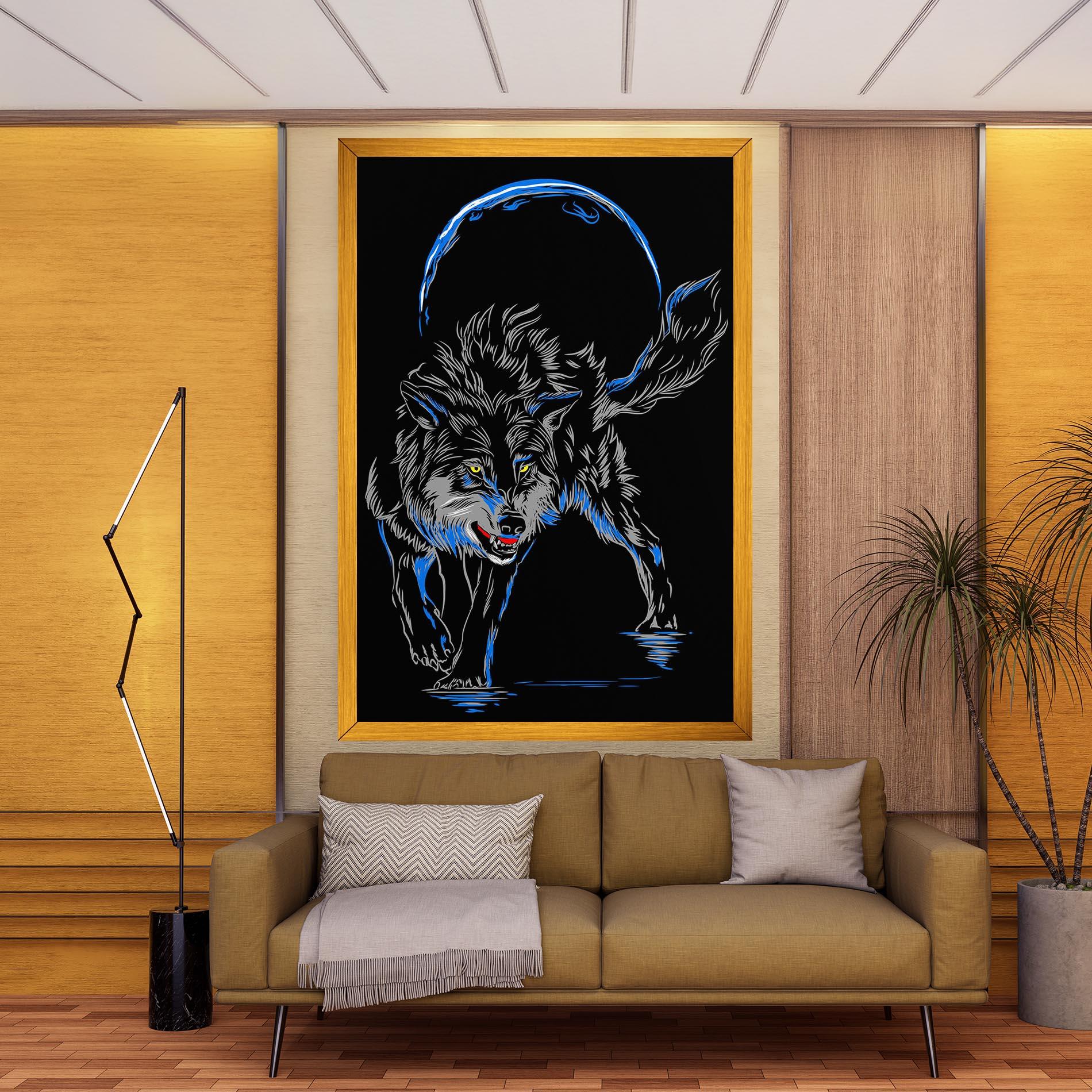 Obraz na Płótnie Grey Blue Wolf mockup 9