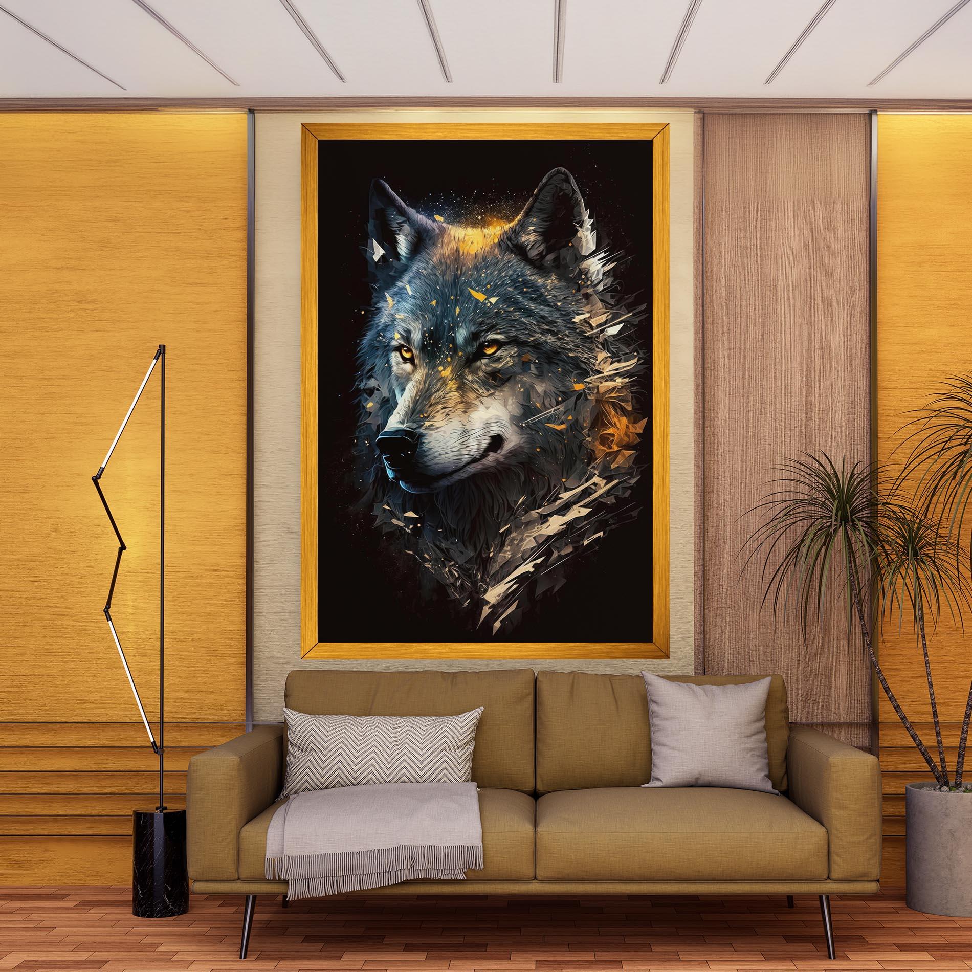 Obraz na Płótnie Wolf Portrait mockup 9