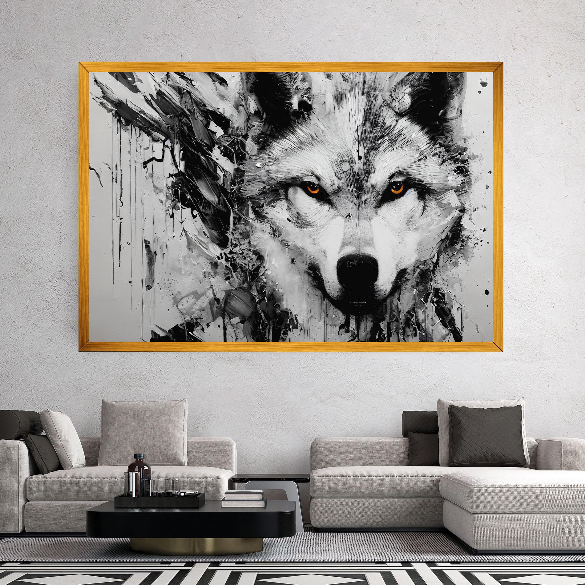 Obraz na Płótnie Grey Wolf Portrait mockup 2