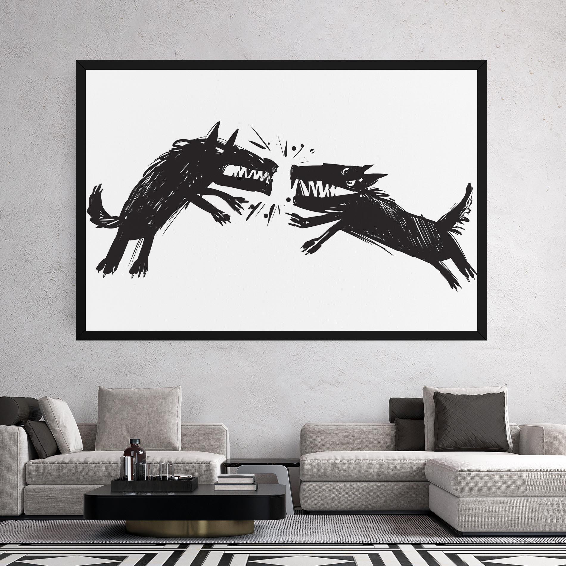 Obraz na Płótnie Black Wolves mockup 2