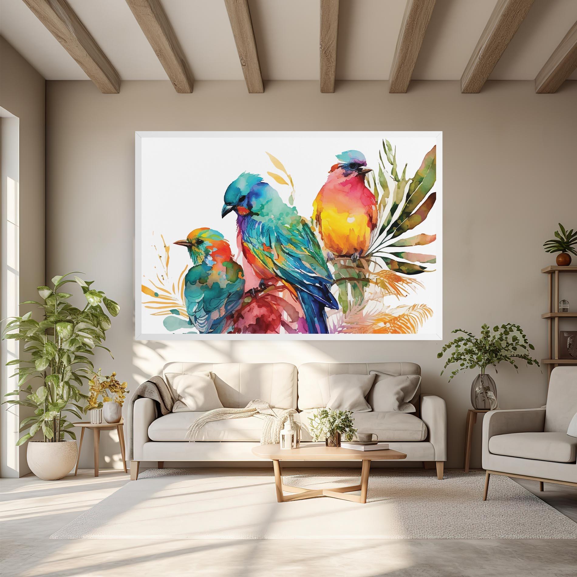Obraz na Płótnie Colorful Birds mockup 6