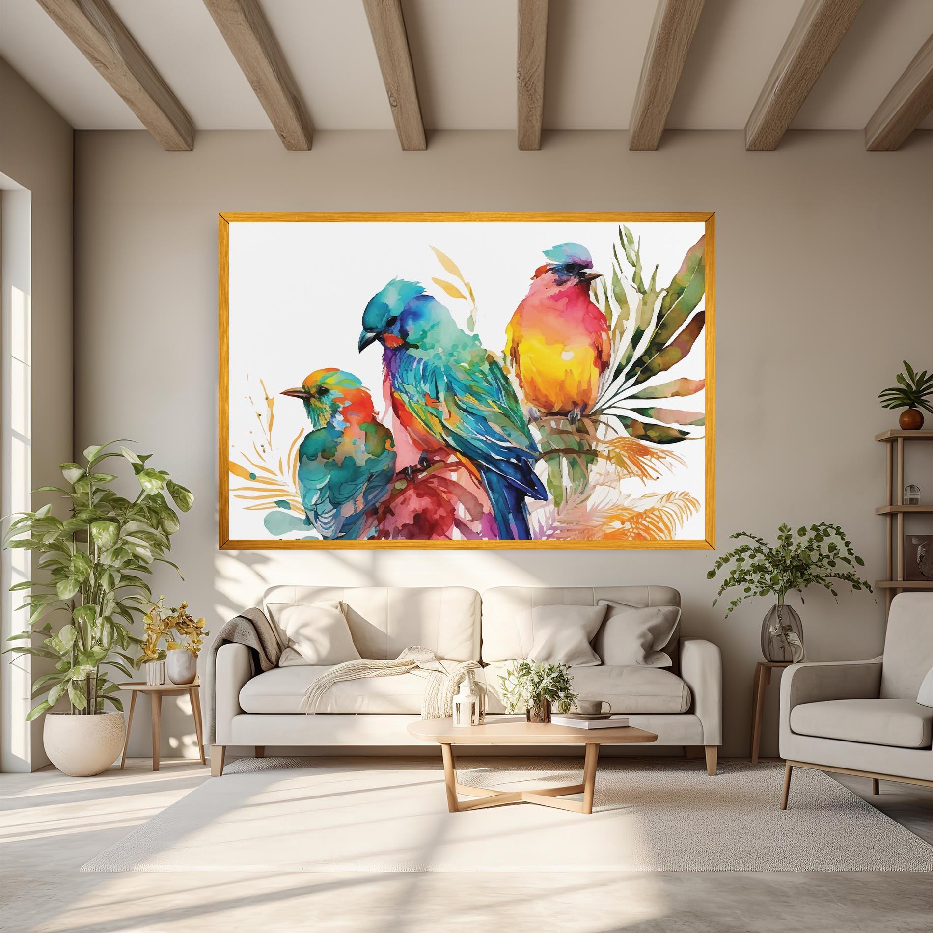 Obraz na Płótnie Colorful Birds mockup 6