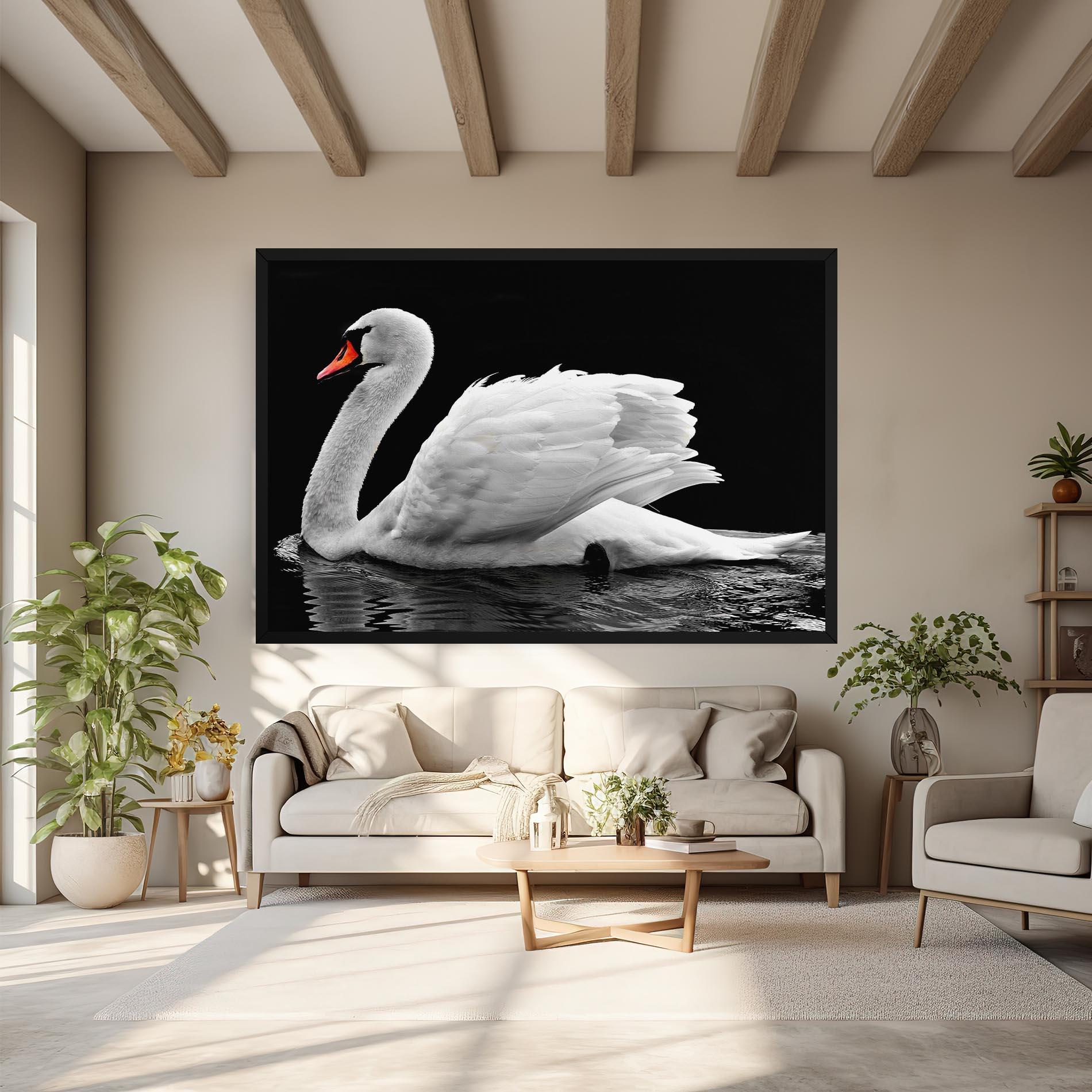 Obraz na Płótnie Black And White Swan mockup 6