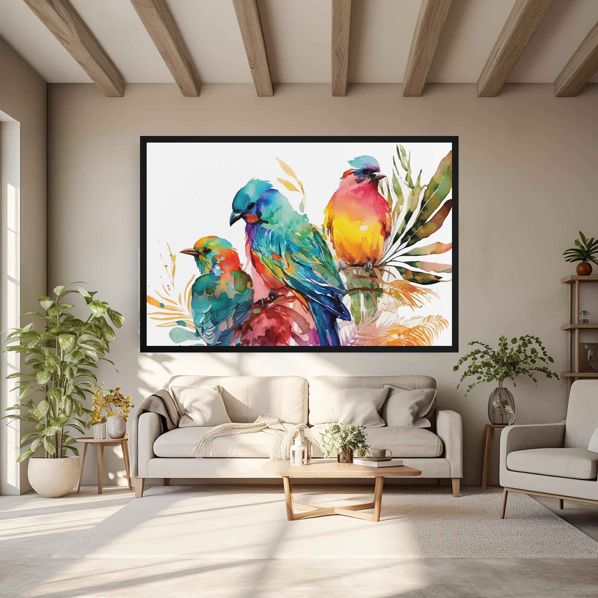 Obraz na Płótnie Colorful Birds mockup 6