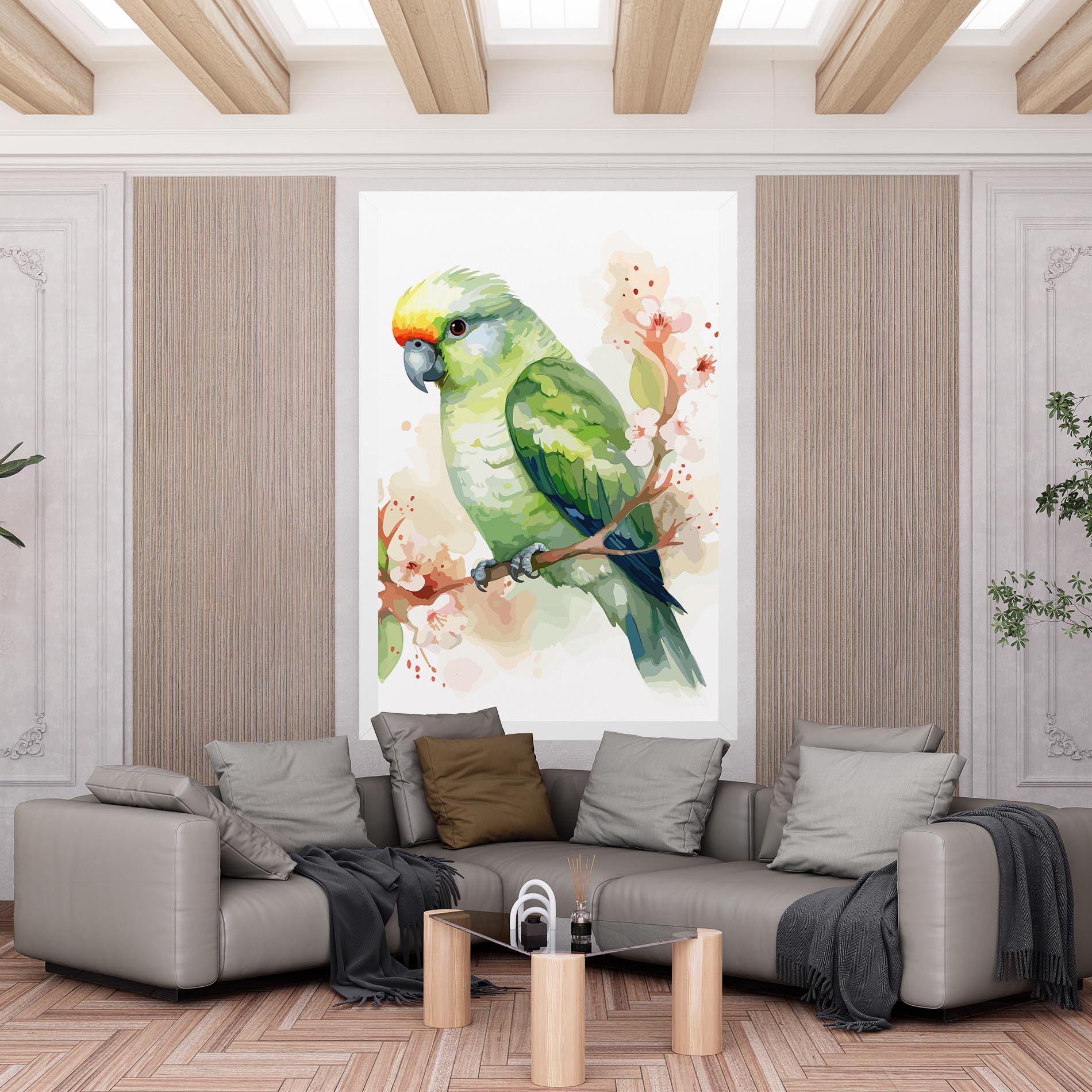 Obraz na Płótnie Pretty Green Parrot mockup 6