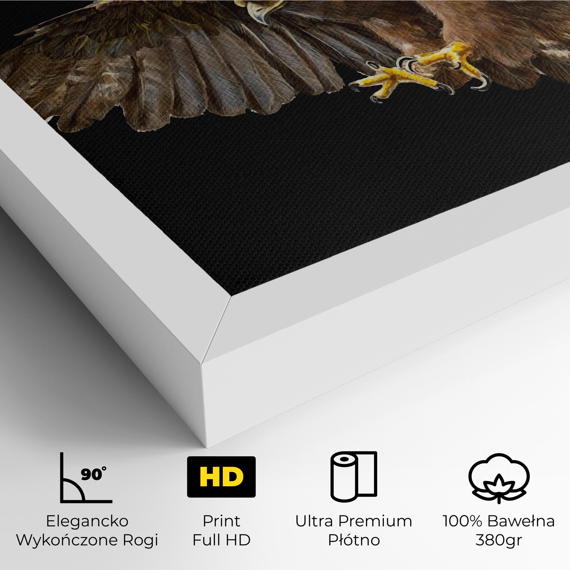 Obraz na Płótnie Eagle On Black mockup 4